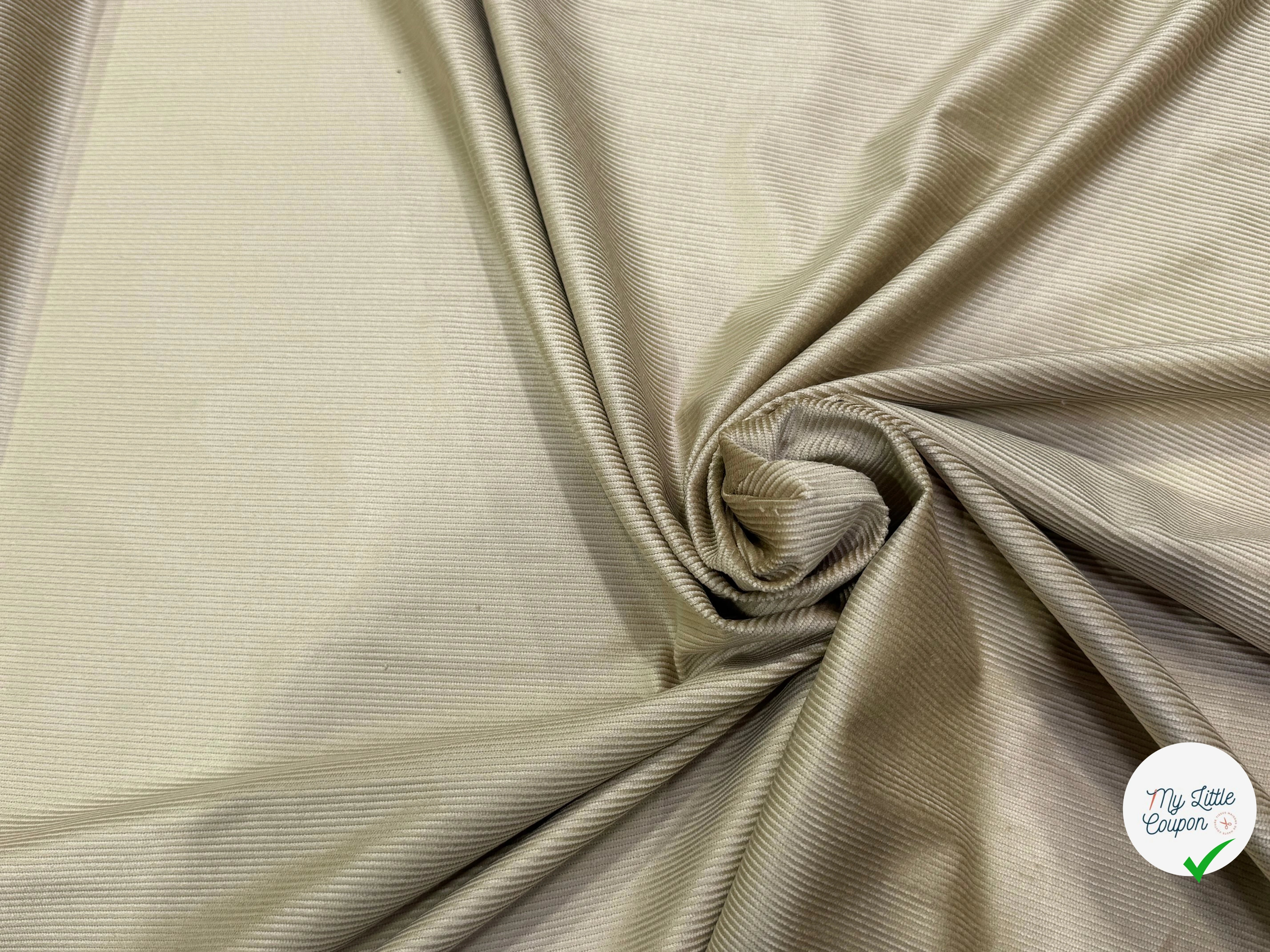 VELOURS DE COTON ET MODAL 500 RAIES STRETCH BEIGE 78% COTON - My Little Coupon
