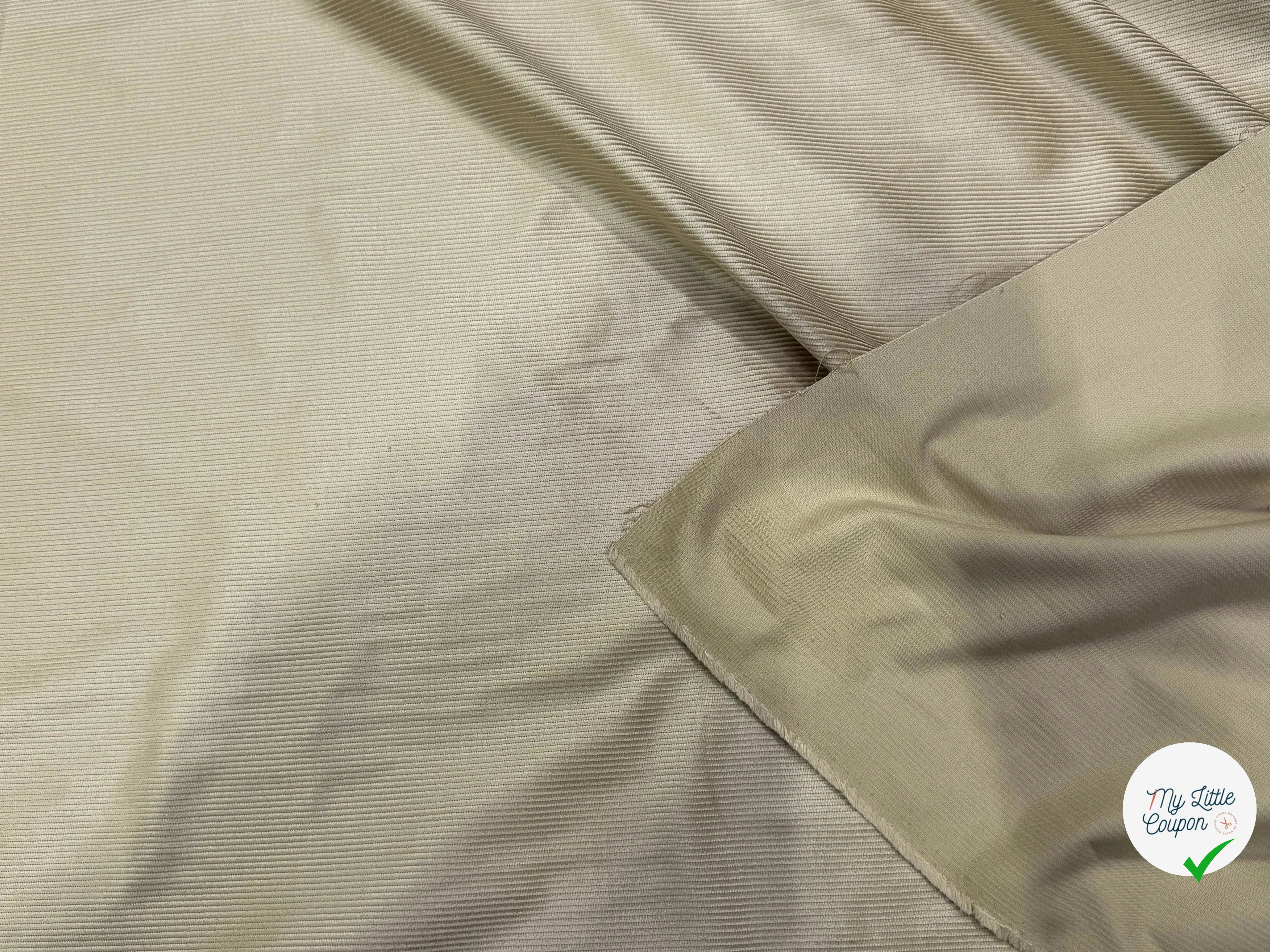 VELOURS DE COTON ET MODAL 500 RAIES STRETCH BEIGE 78% COTON - My Little Coupon