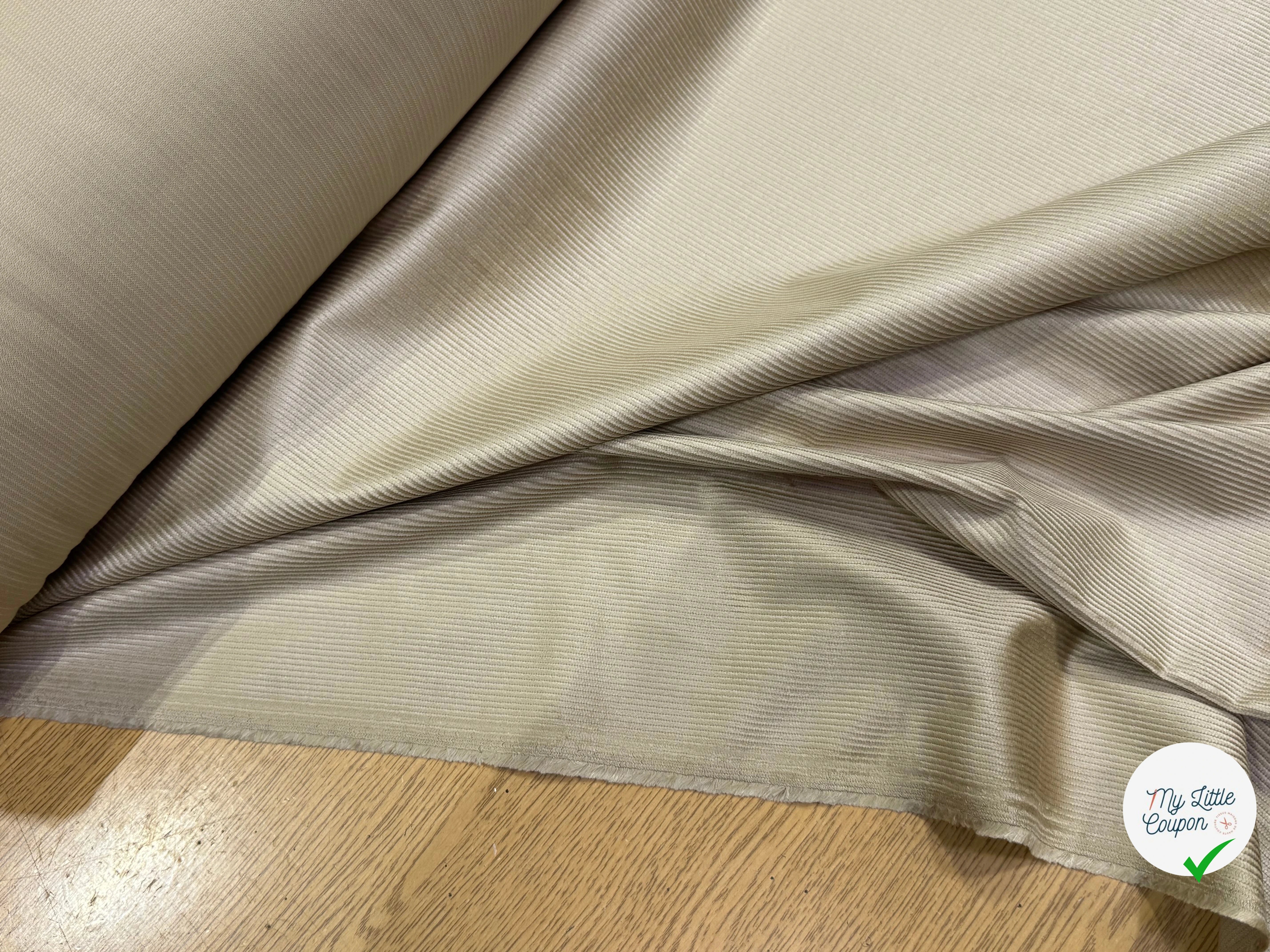 VELOURS DE COTON ET MODAL 500 RAIES STRETCH BEIGE 78% COTON - My Little Coupon