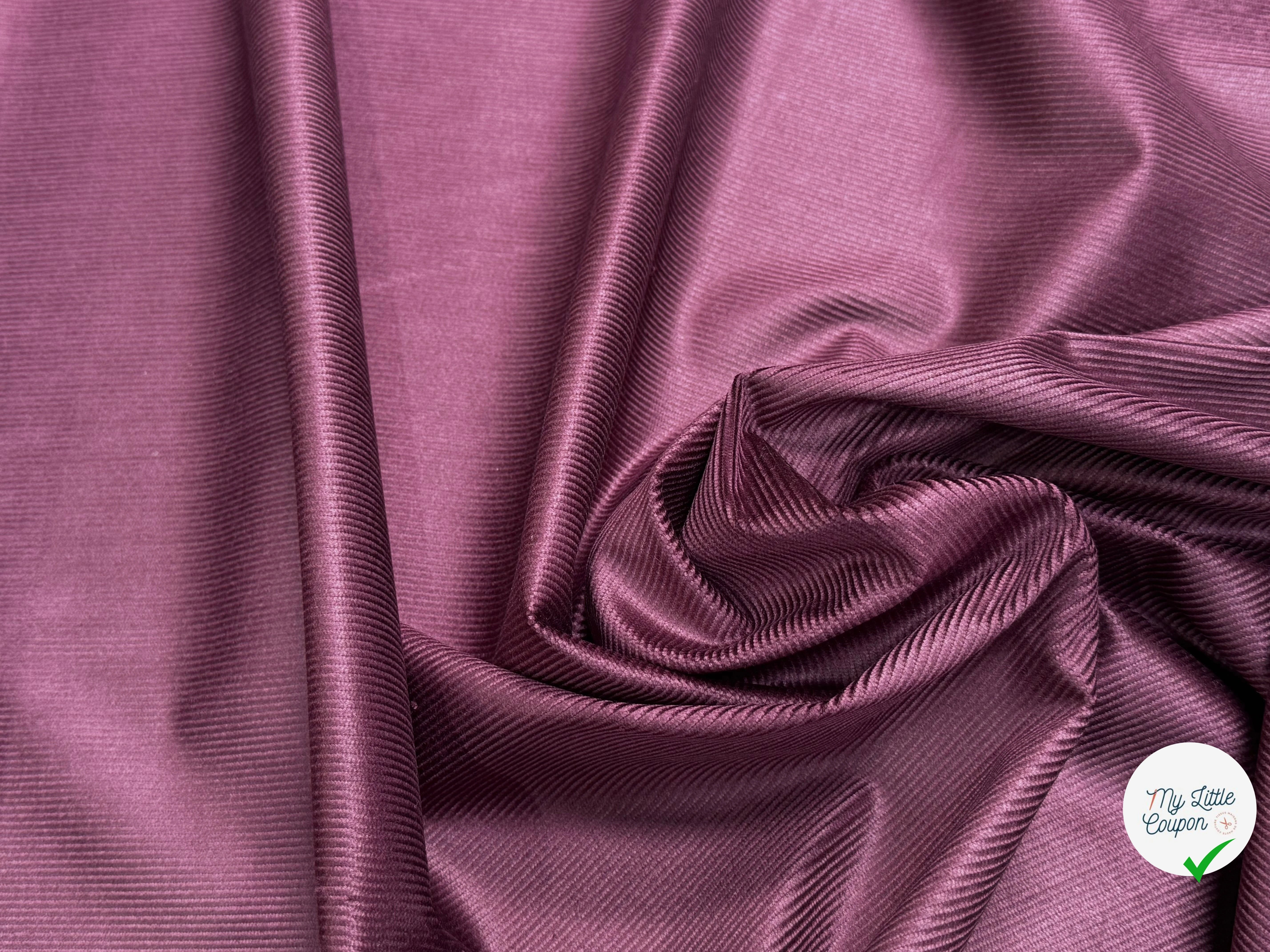 VELOURS DE COTON ET MODAL 500 RAIES STRETCH BORDEAUX 78% COTON - My Little Coupon