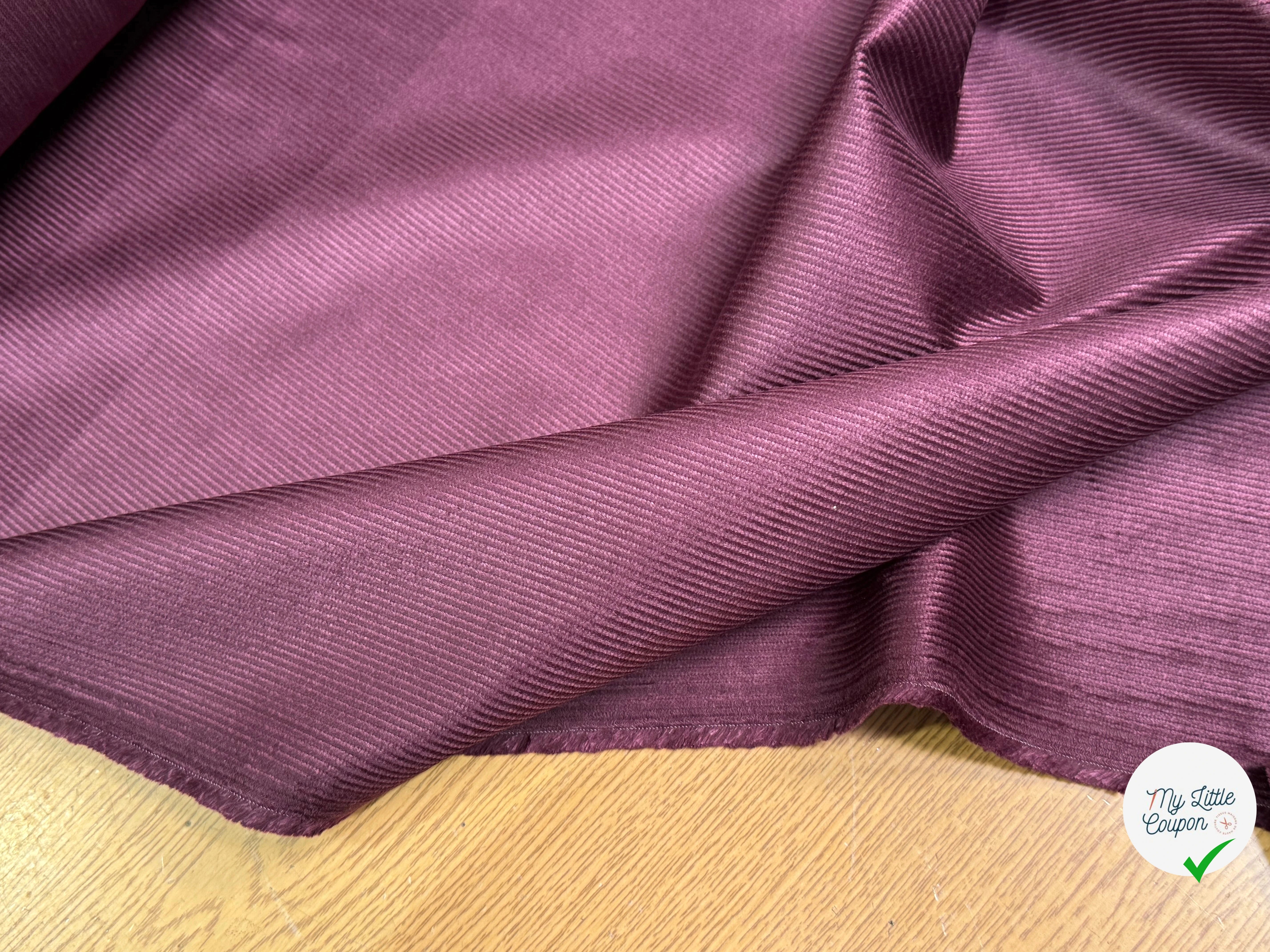 VELOURS DE COTON ET MODAL 500 RAIES STRETCH BORDEAUX 78% COTON - My Little Coupon