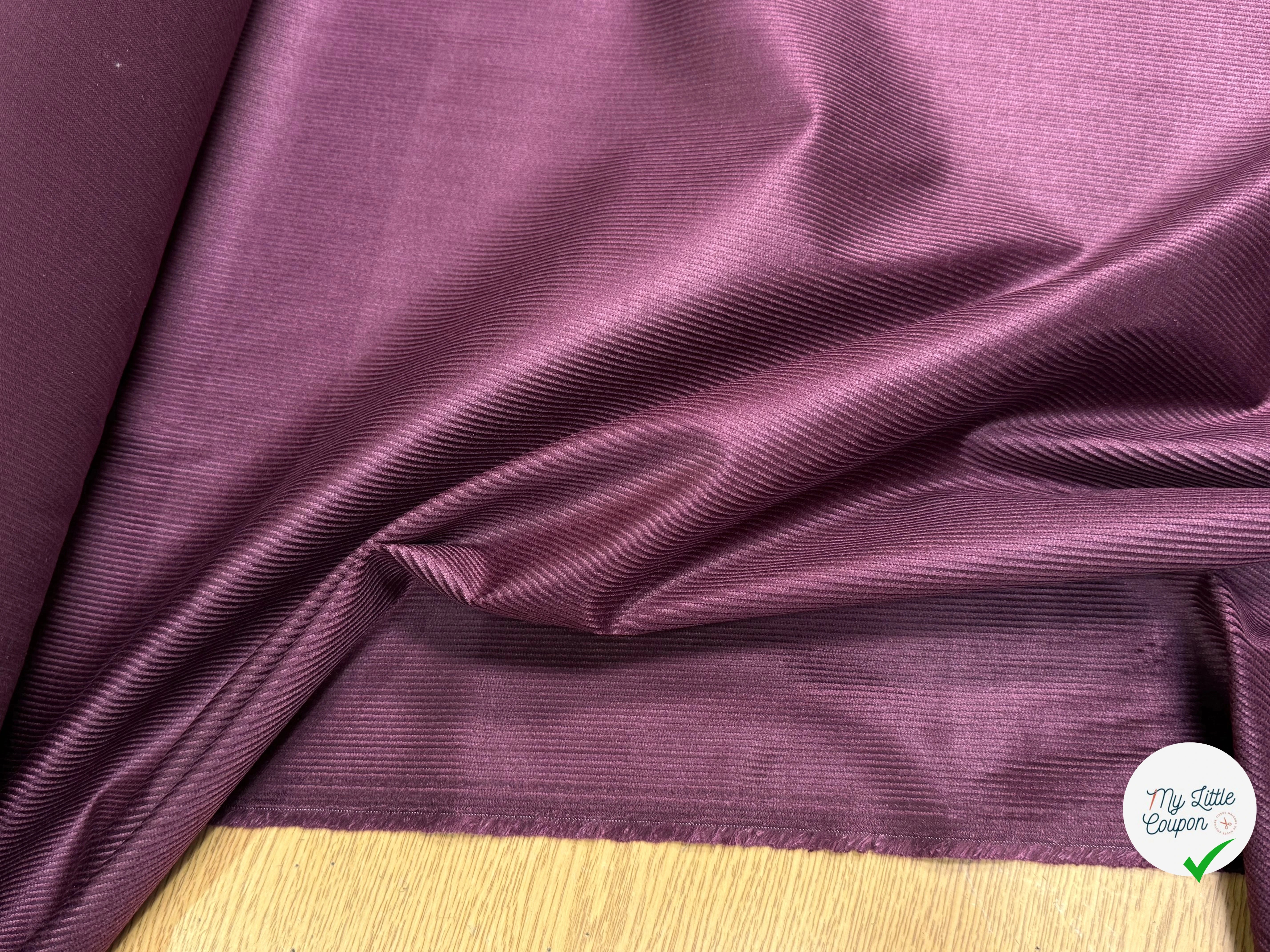 VELOURS DE COTON ET MODAL 500 RAIES STRETCH BORDEAUX 78% COTON - My Little Coupon