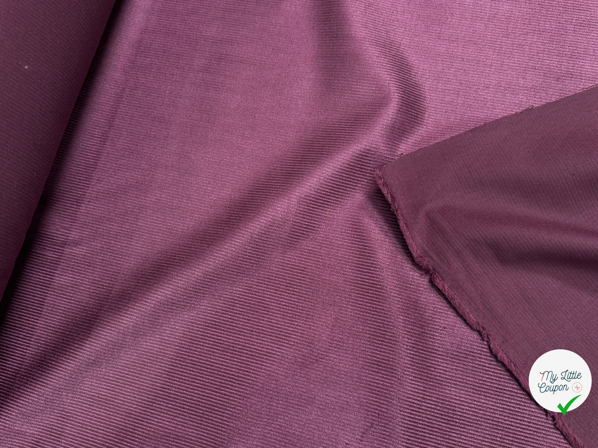 VELOURS DE COTON ET MODAL 500 RAIES STRETCH BORDEAUX 78% COTON - My Little Coupon