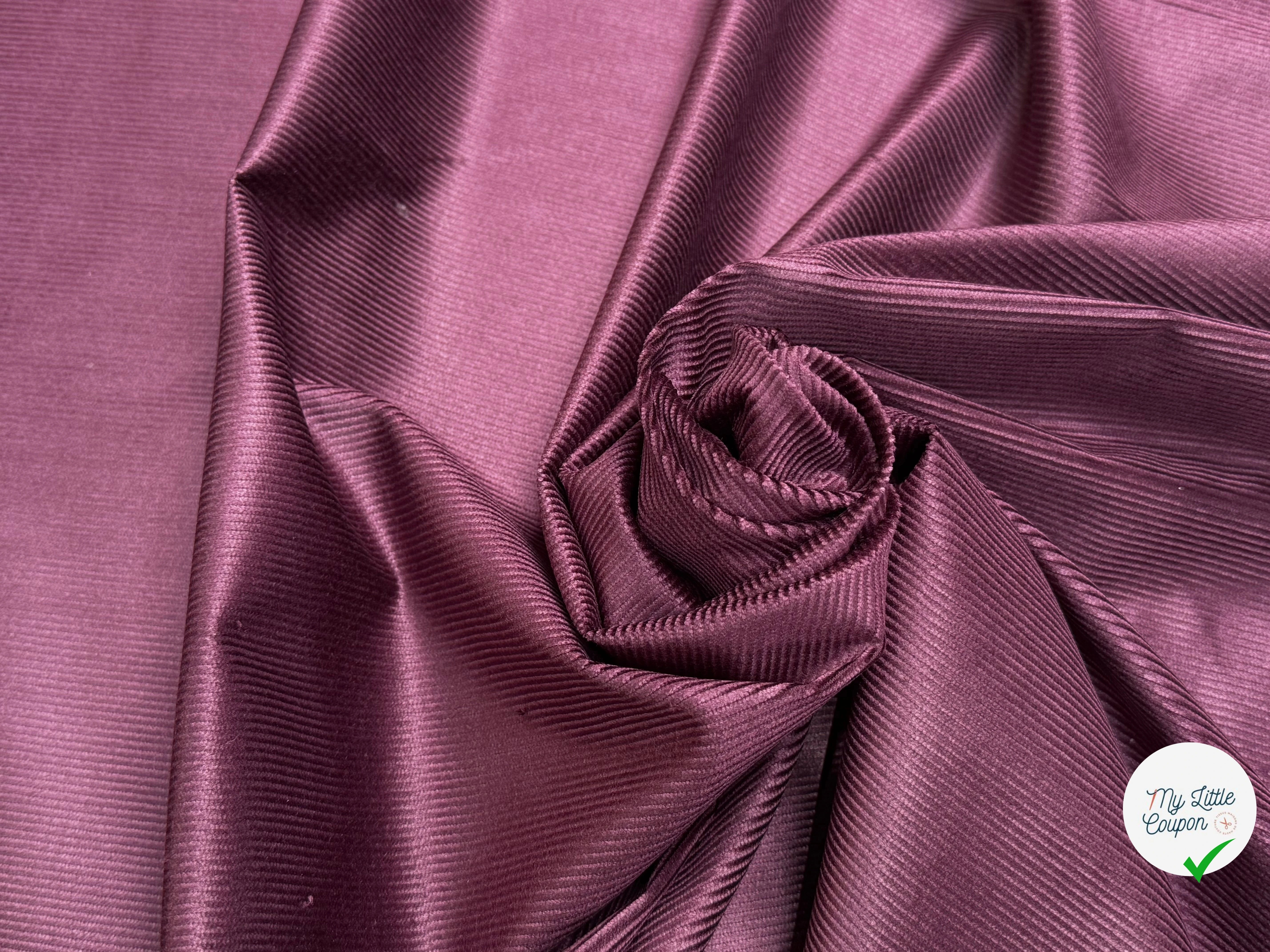 VELOURS DE COTON ET MODAL 500 RAIES STRETCH BORDEAUX 78% COTON - My Little Coupon