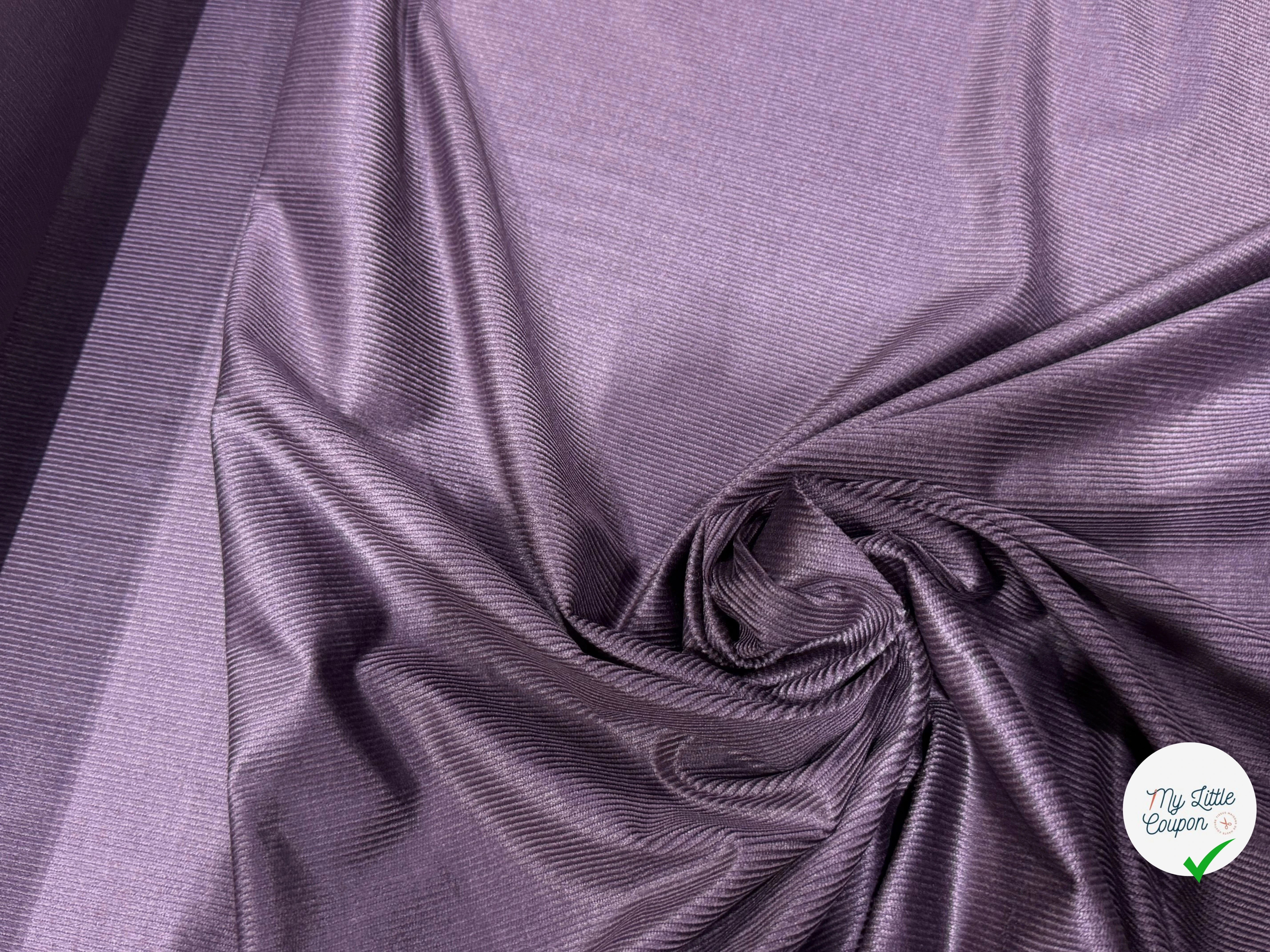 VELOURS DE COTON ET MODAL 500 RAIES STRETCH VIOLET FONCÉ 78% COTON - My Little Coupon