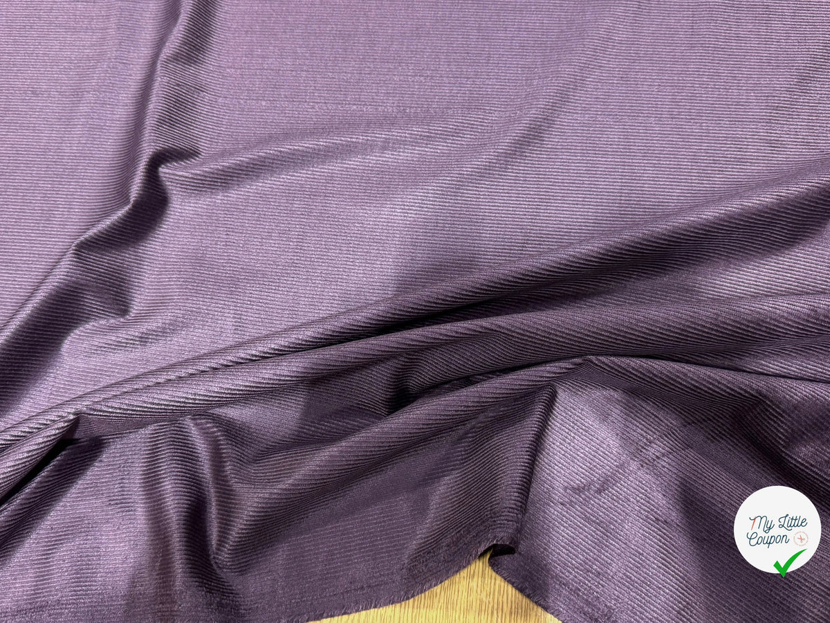 VELOURS DE COTON ET MODAL 500 RAIES STRETCH VIOLET FONCÉ 78% COTON - My Little Coupon