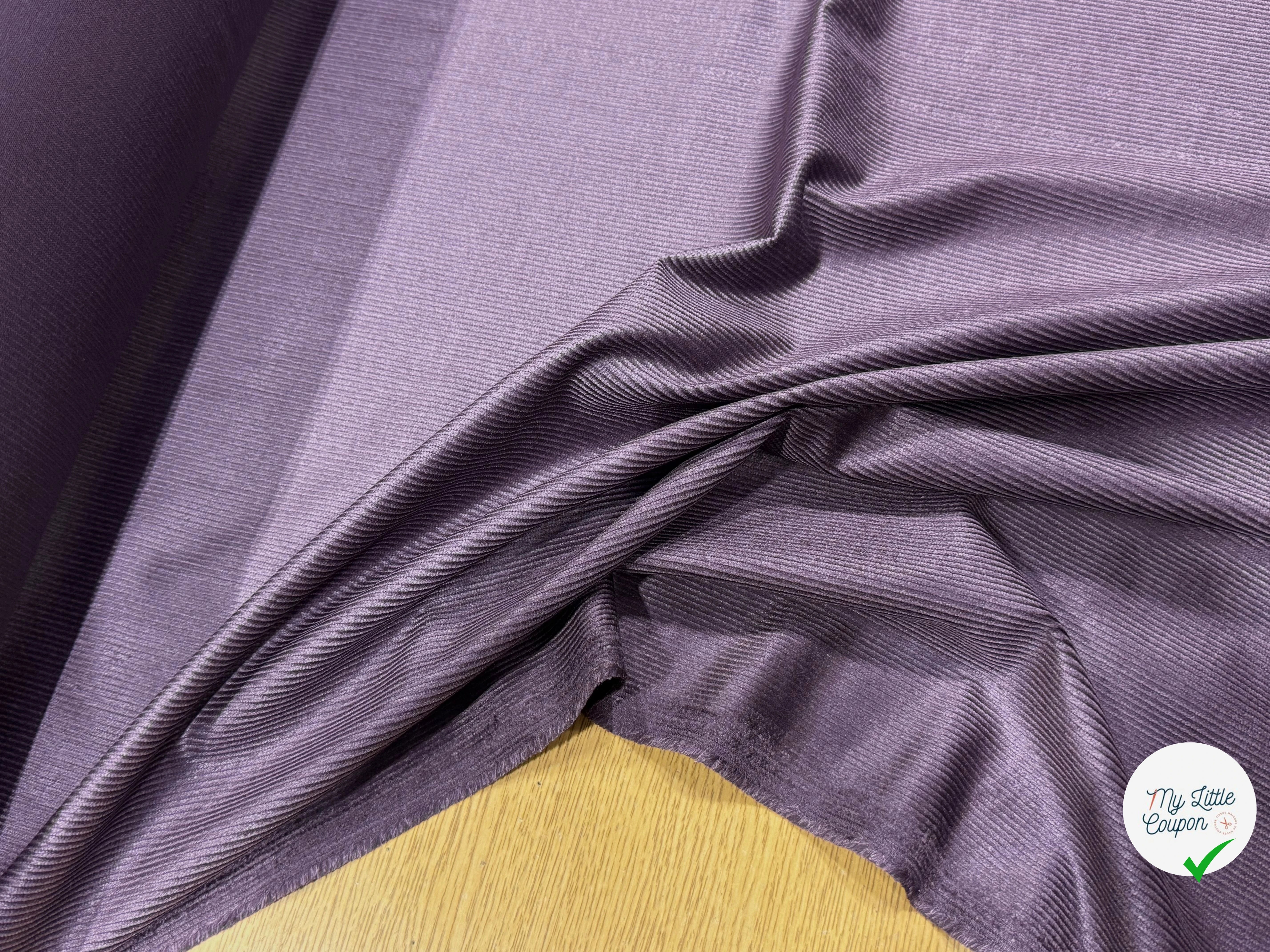 VELOURS DE COTON ET MODAL 500 RAIES STRETCH VIOLET FONCÉ 78% COTON - My Little Coupon