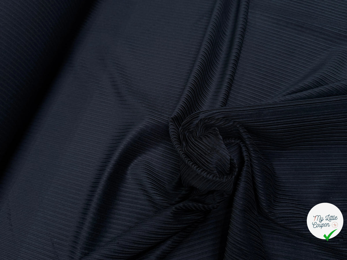 VELOURS DE COTON FANTAISIE 300 RAIES BLEU MARINE 100% COTON - My Little Coupon