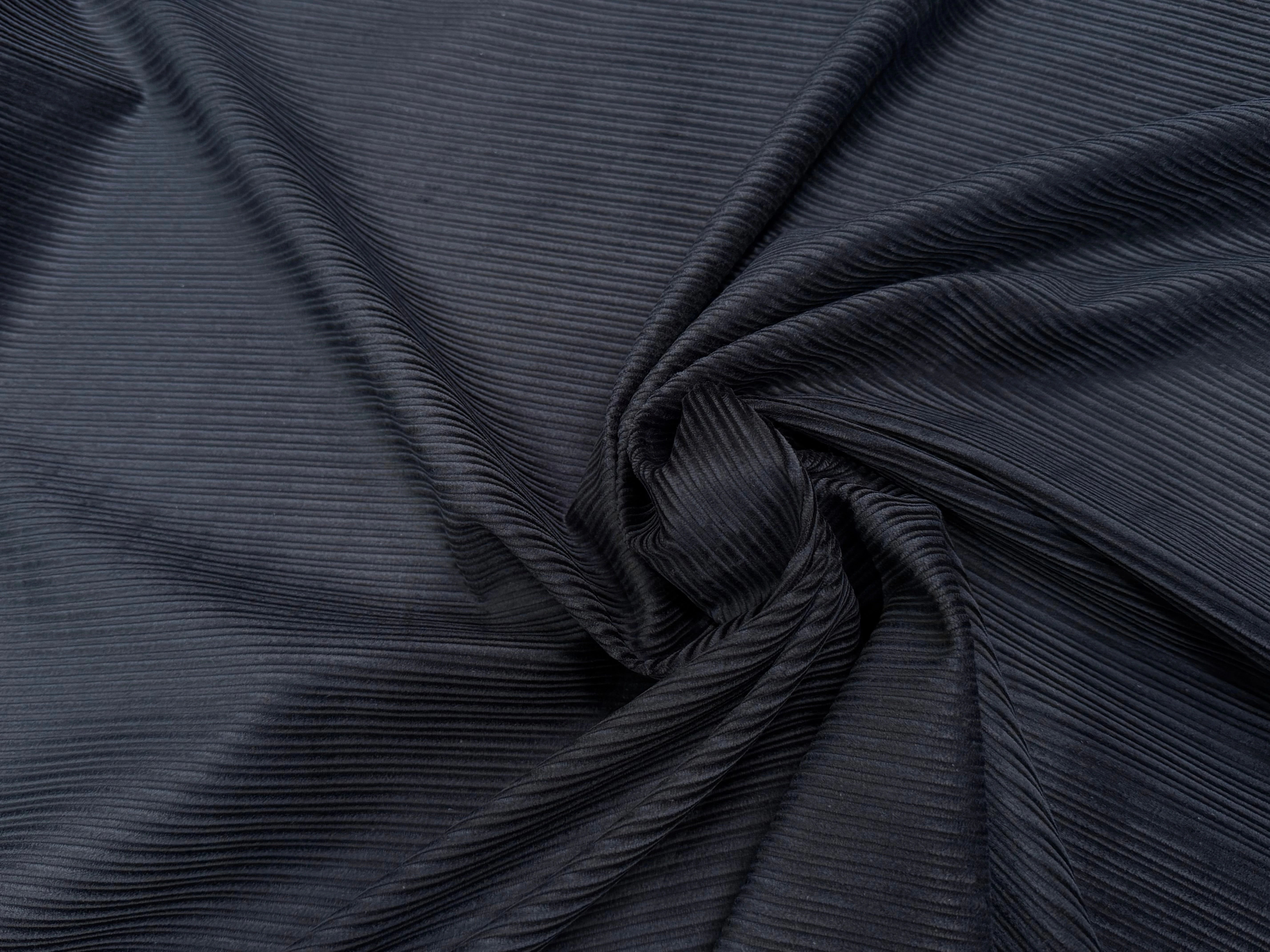 VELOURS DE COTON FANTAISIE 300 RAIES BLEU MARINE 100% COTON - My Little Coupon