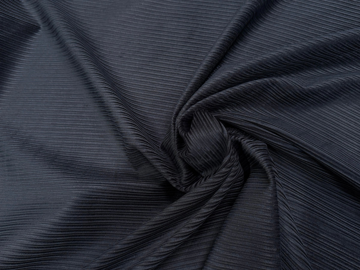 VELOURS DE COTON FANTAISIE 300 RAIES BLEU MARINE 100% COTON - My Little Coupon