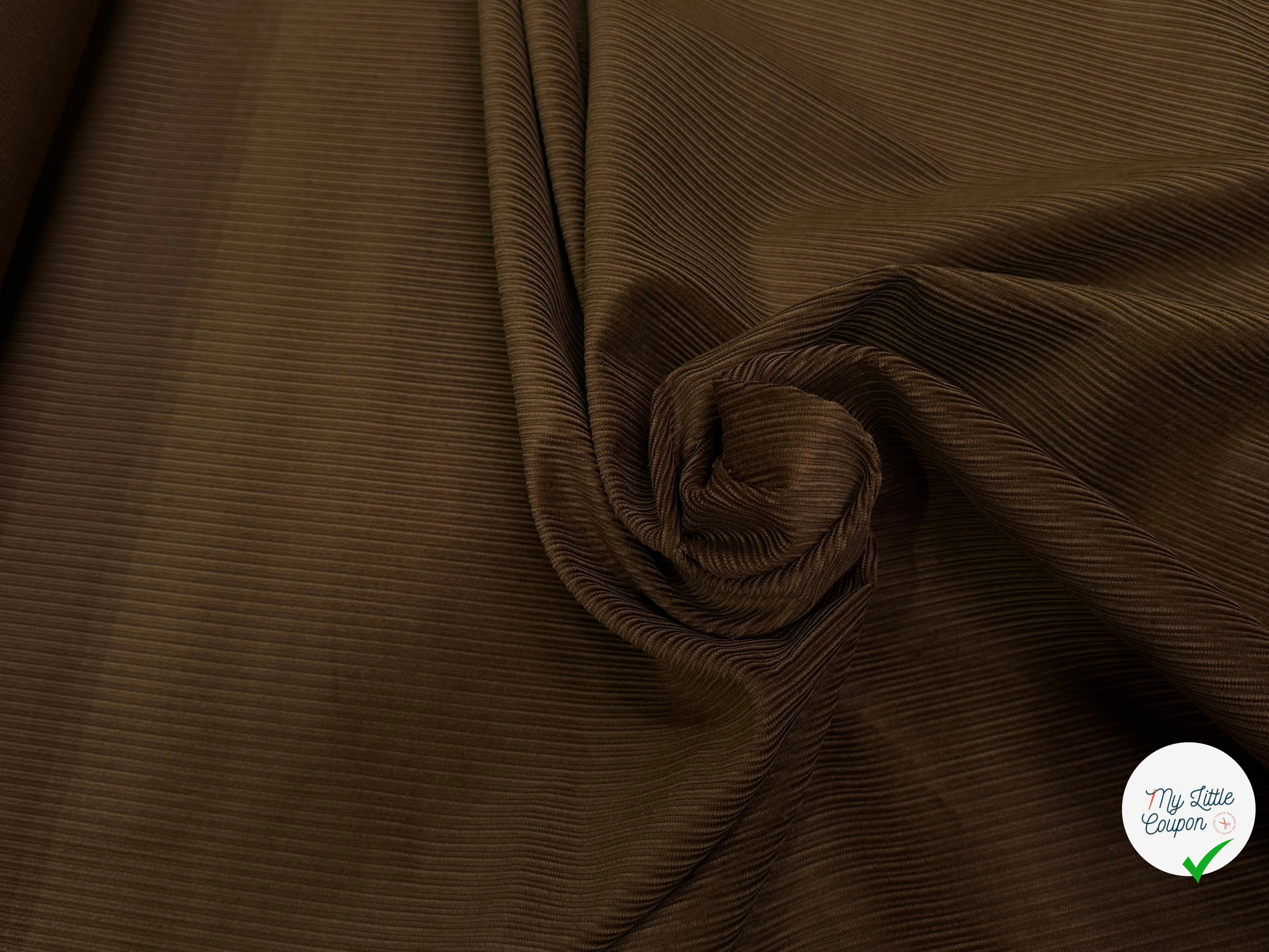 VELOURS DE COTON FANTAISIE 400 RAIES BRONZE 100% COTON - My Little Coupon