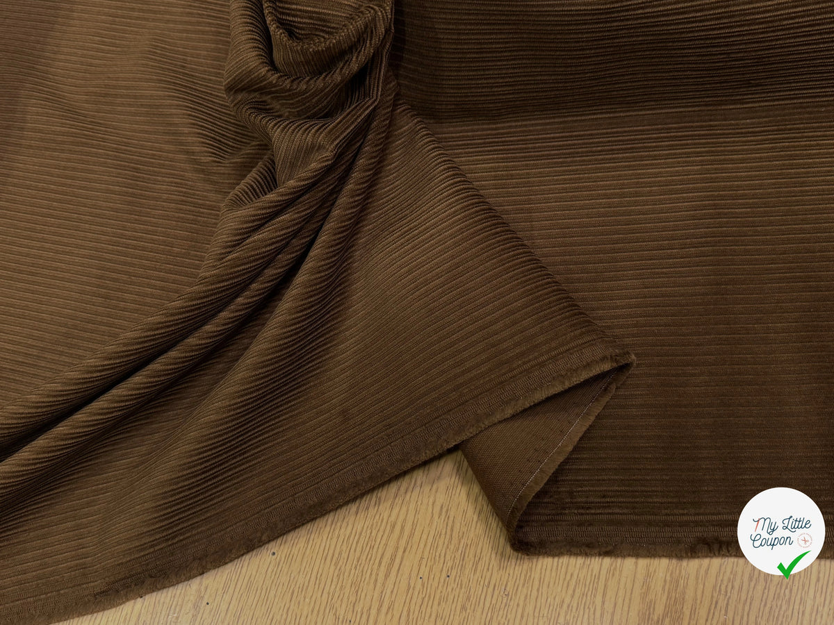 VELOURS DE COTON FANTAISIE 400 RAIES BRONZE 100% COTON - My Little Coupon