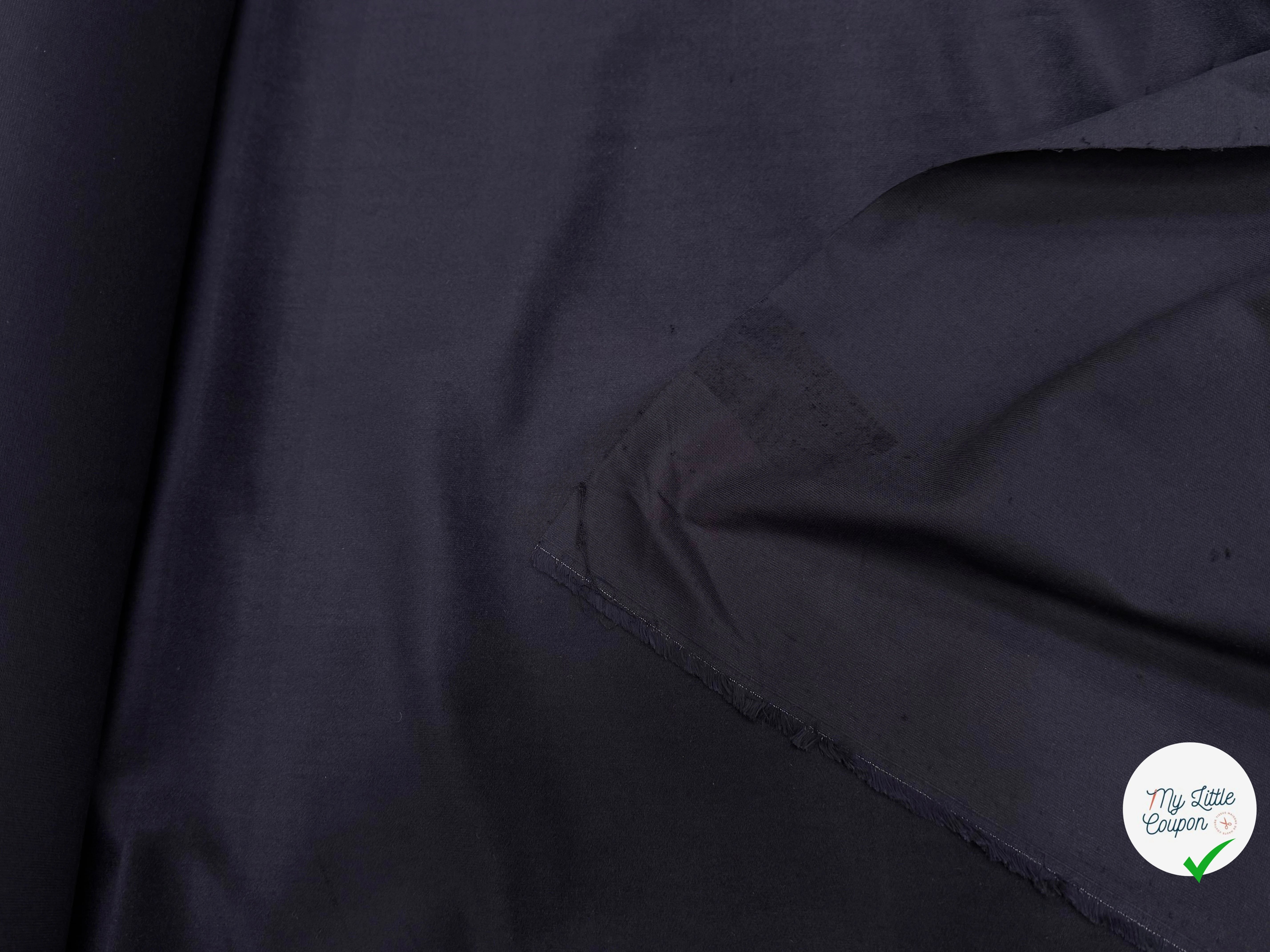 VELOURS DE COTON FAUX-UNI STRETCH VIOLET FONCÉ 98% COTON - My Little Coupon