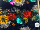 VELOURS DE COTON IMPRIMÉ FLORAL ET PAPILLONS BLACK MLC INTERN