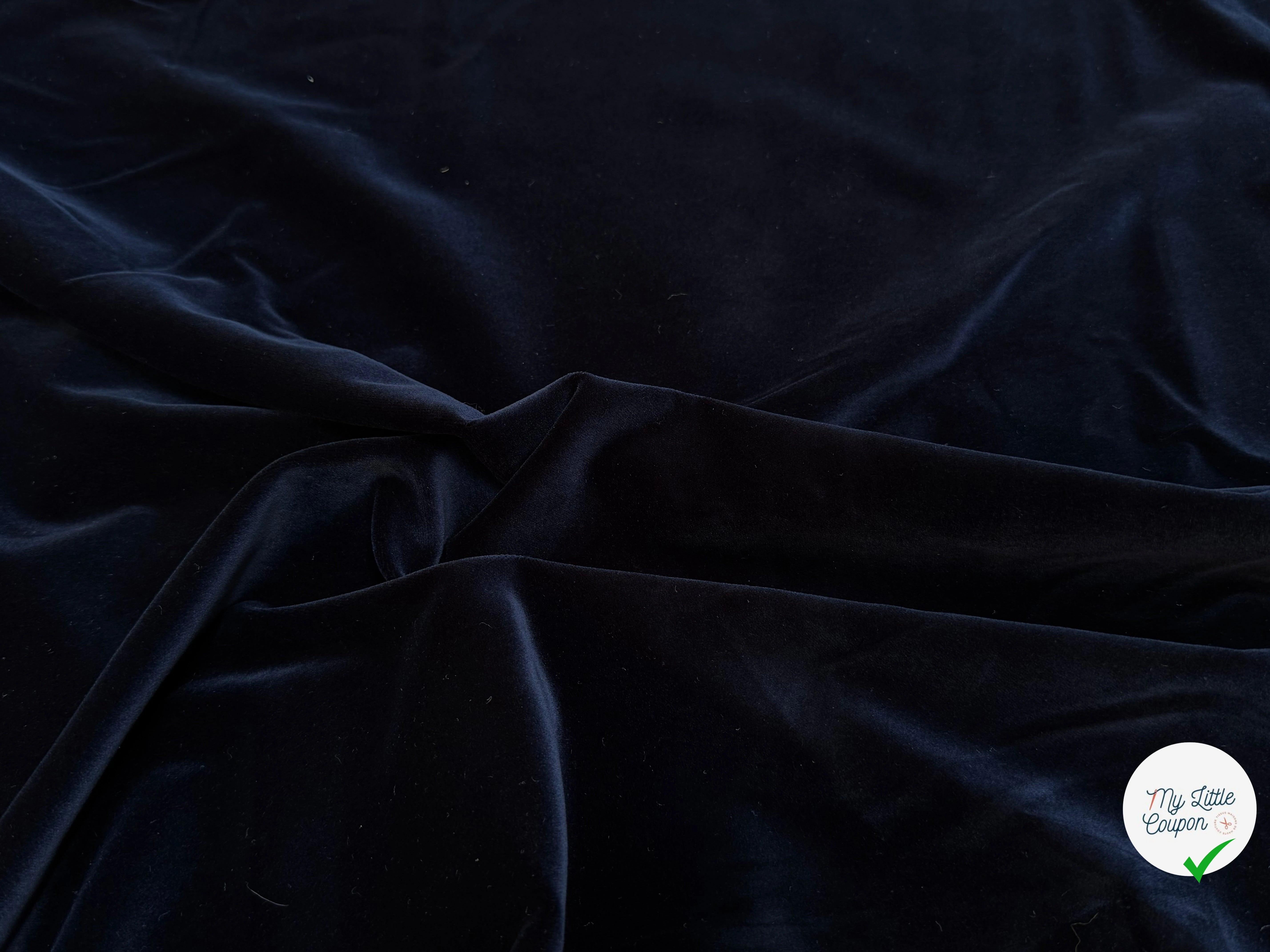 VELOURS DE COTON LISSE TOUT DOUX BLEU MARINE ULTRA BEAU - My Little Coupon