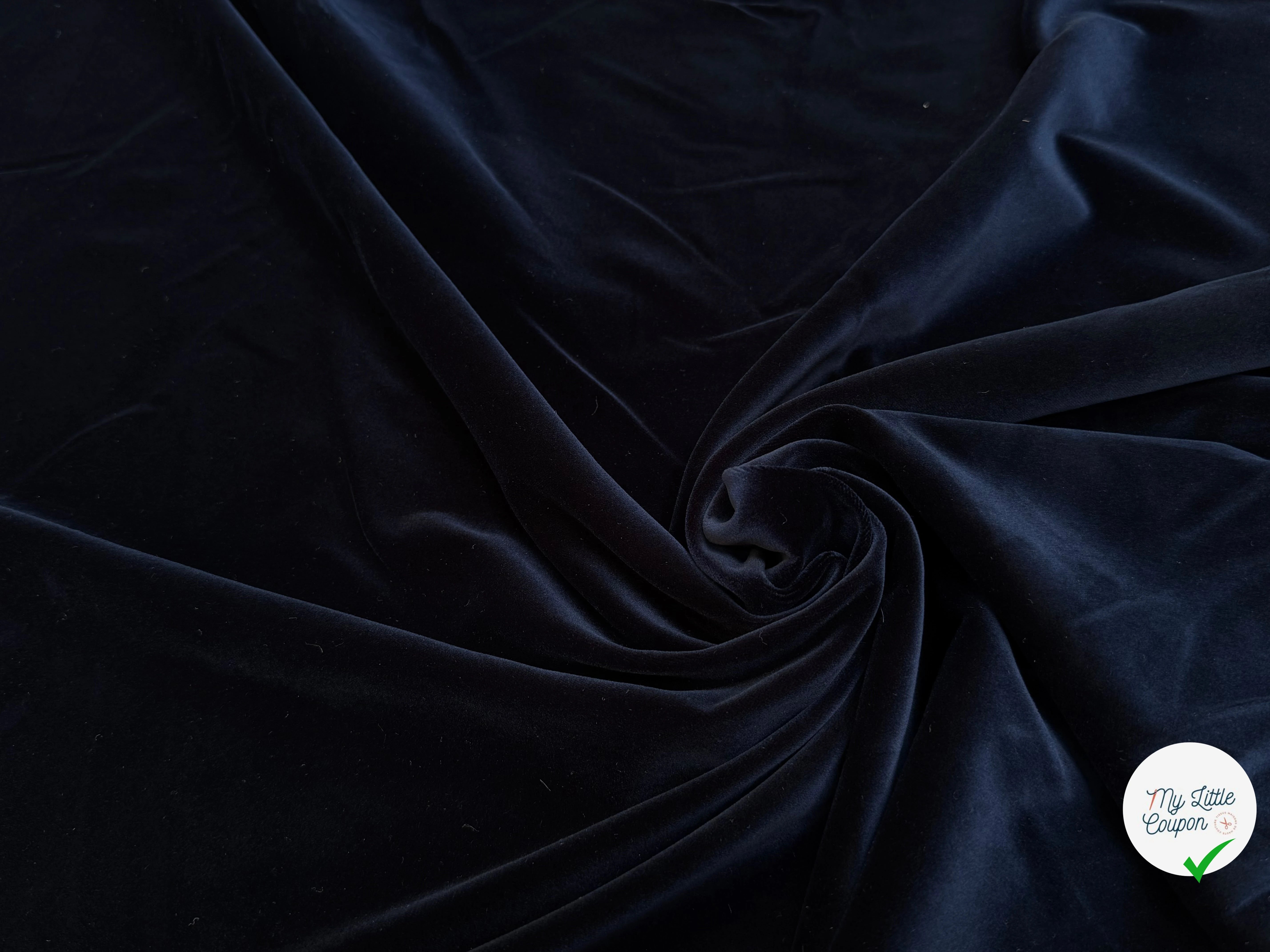 VELOURS DE COTON LISSE TOUT DOUX BLEU MARINE ULTRA BEAU - My Little Coupon