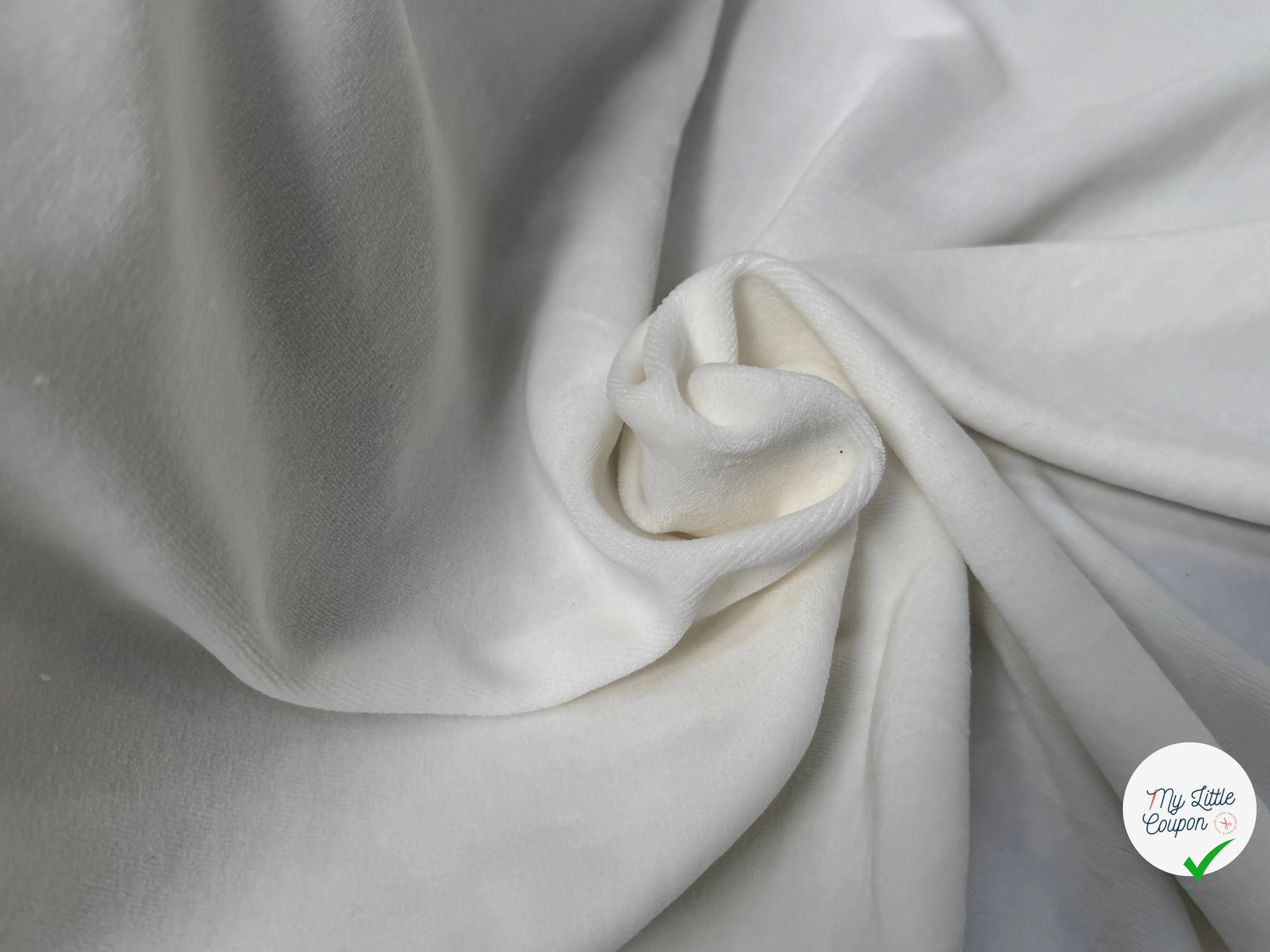 VELOURS DE COTON MOUSSE STRETCH BLANC CASSÉ TOUCHER DOUX - My Little Coupon