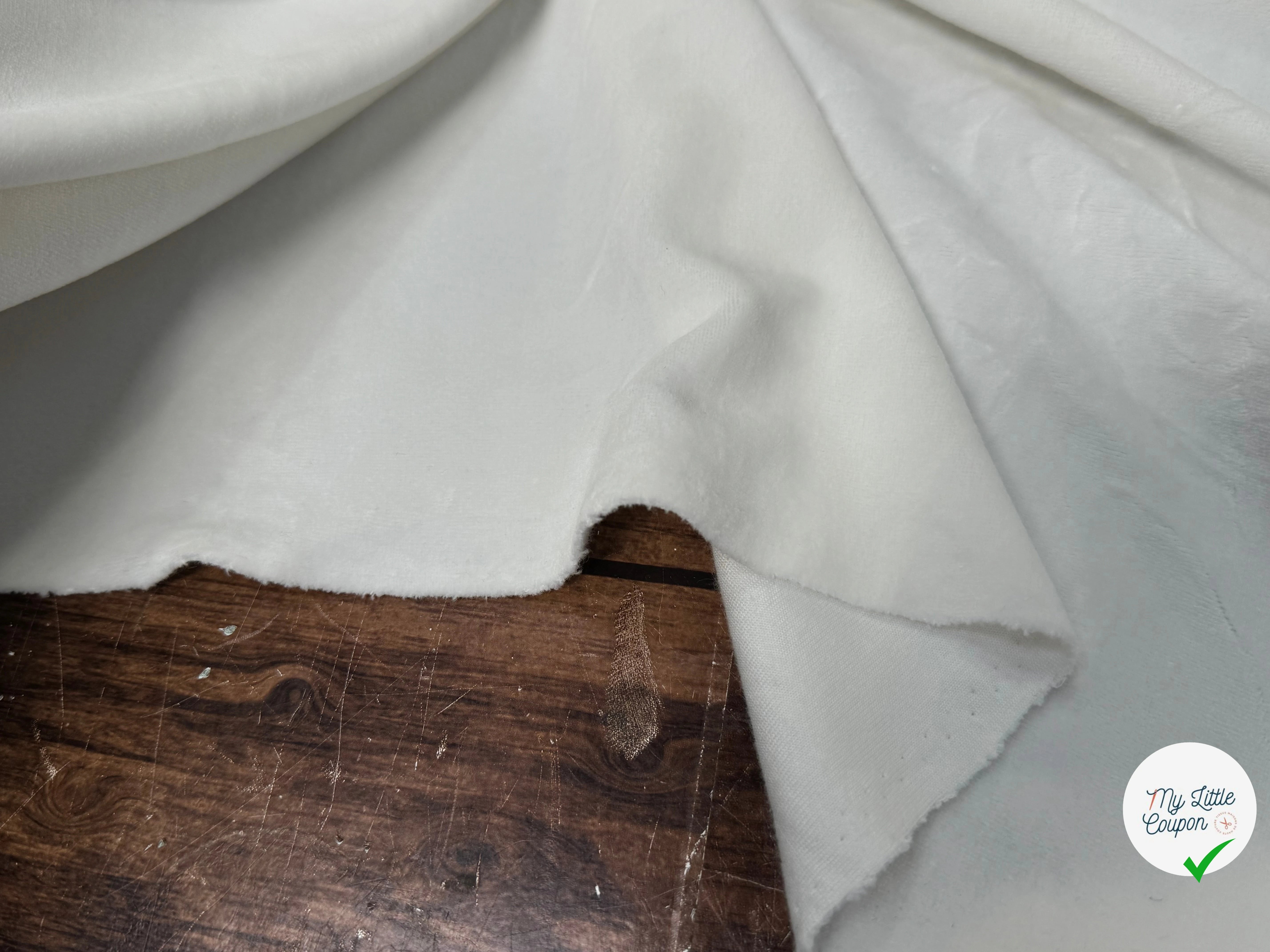 VELOURS DE COTON MOUSSE STRETCH BLANC CASSÉ TOUCHER DOUX - My Little Coupon
