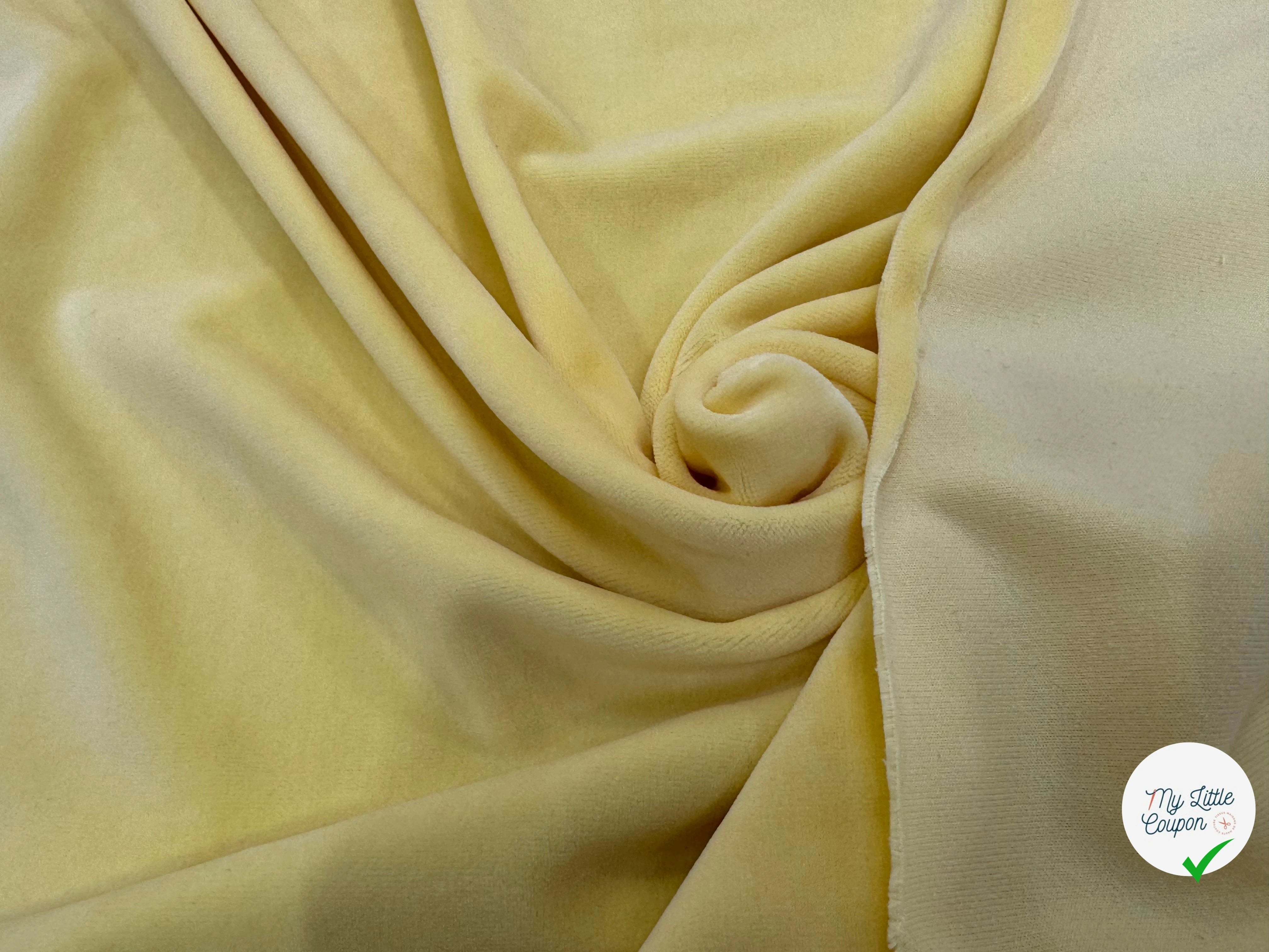 VELOURS DE COTON MOUSSE STRETCH PALE YELLOW TOUCHER DOUX - My Little Coupon