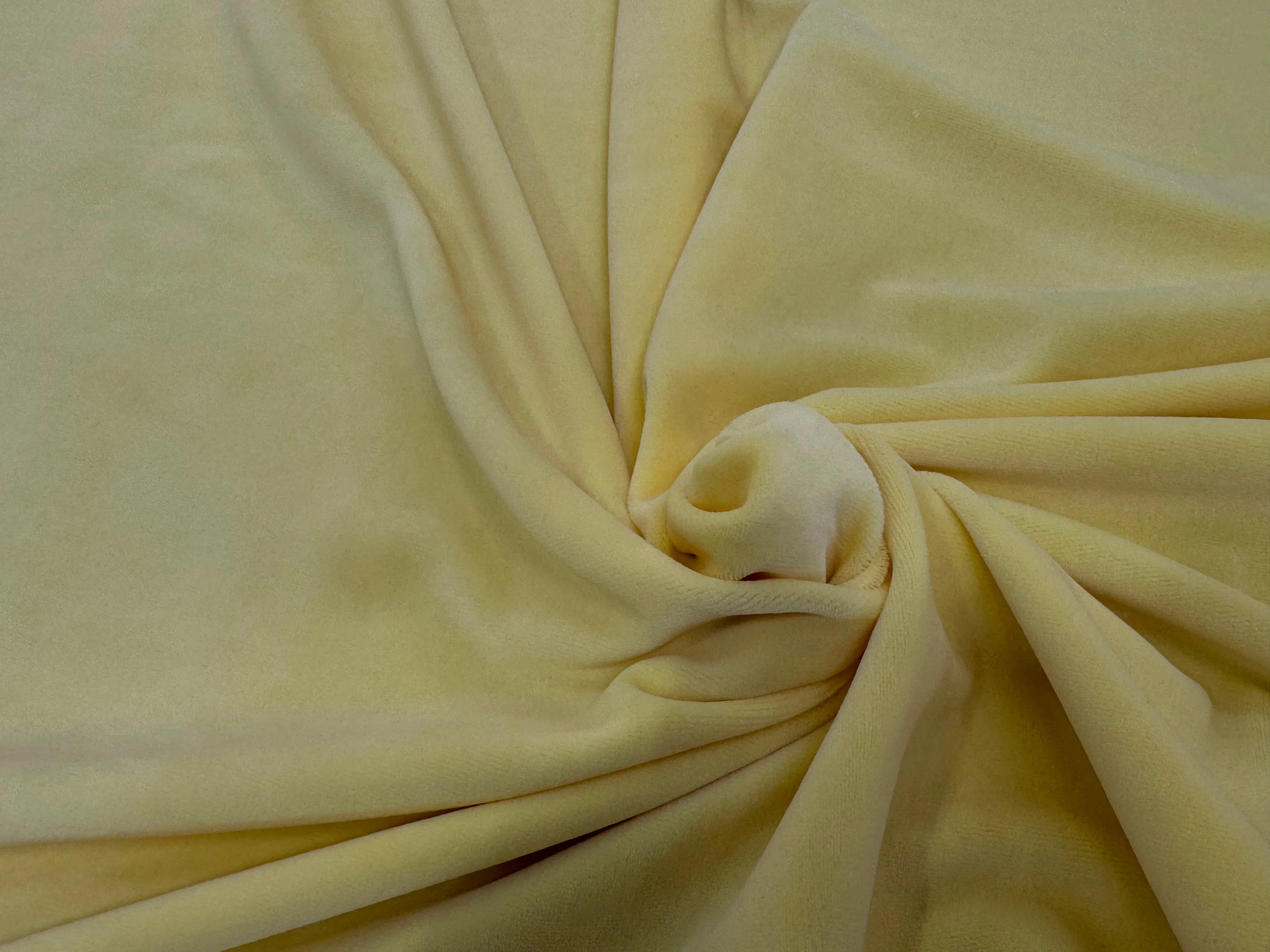 VELOURS DE COTON MOUSSE STRETCH PALE YELLOW TOUCHER DOUX - My Little Coupon