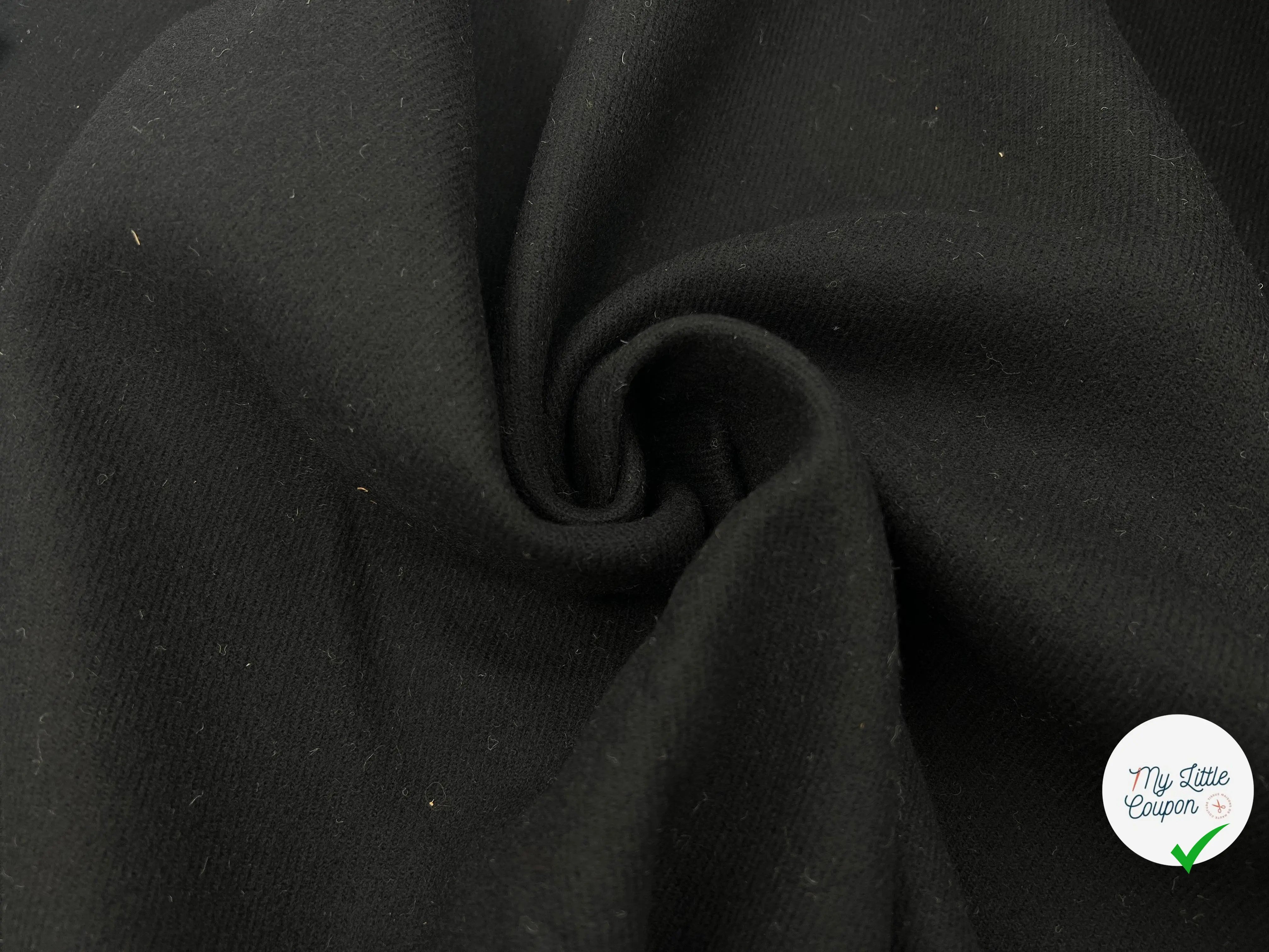 VELOURS DE LAINE NOIR STRIÉ - My Little Coupon - tissu - coudre