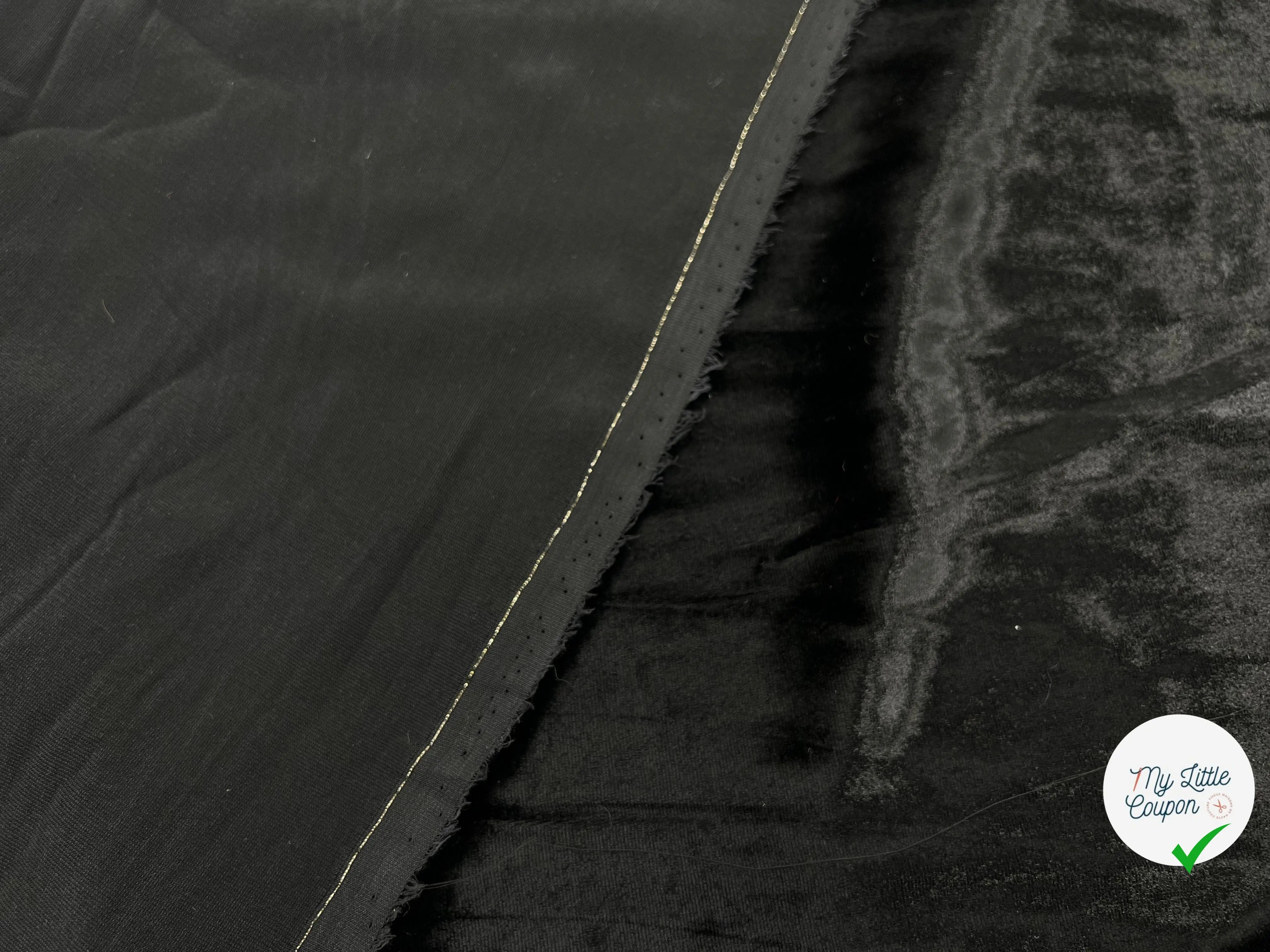 VELOURS DE SOIE ET VISCOSE NOIR - My Little Coupon - tissu - coudre