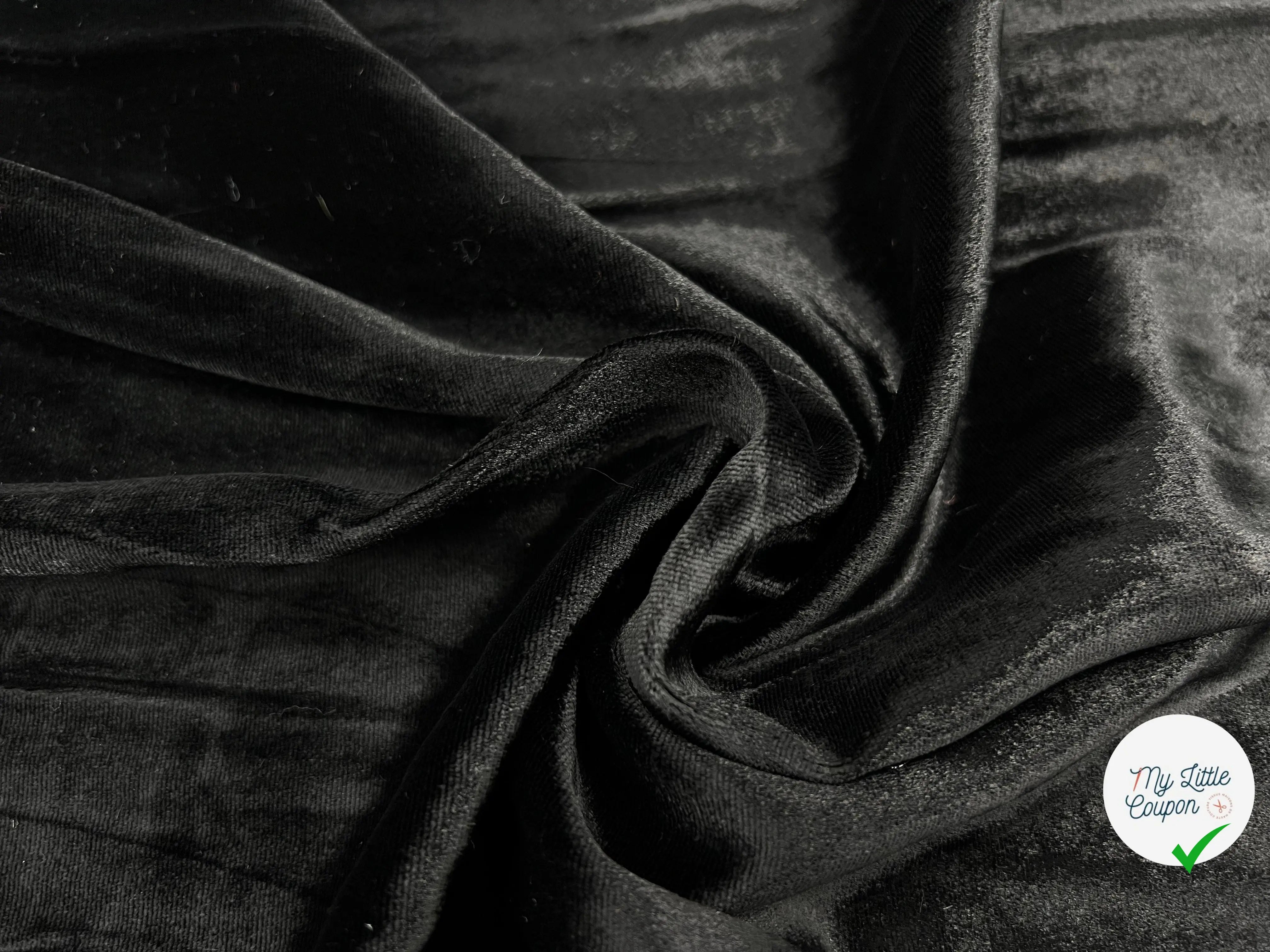 VELOURS DE SOIE ET VISCOSE NOIR - My Little Coupon - tissu - coudre