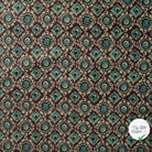 VELOURS IMPRIMÉ BLOCKPRINT ABSTRAIT PÉTROLE - vue à plat
