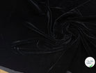 Tissu velours lisse viscose noir royal - détail du tissu