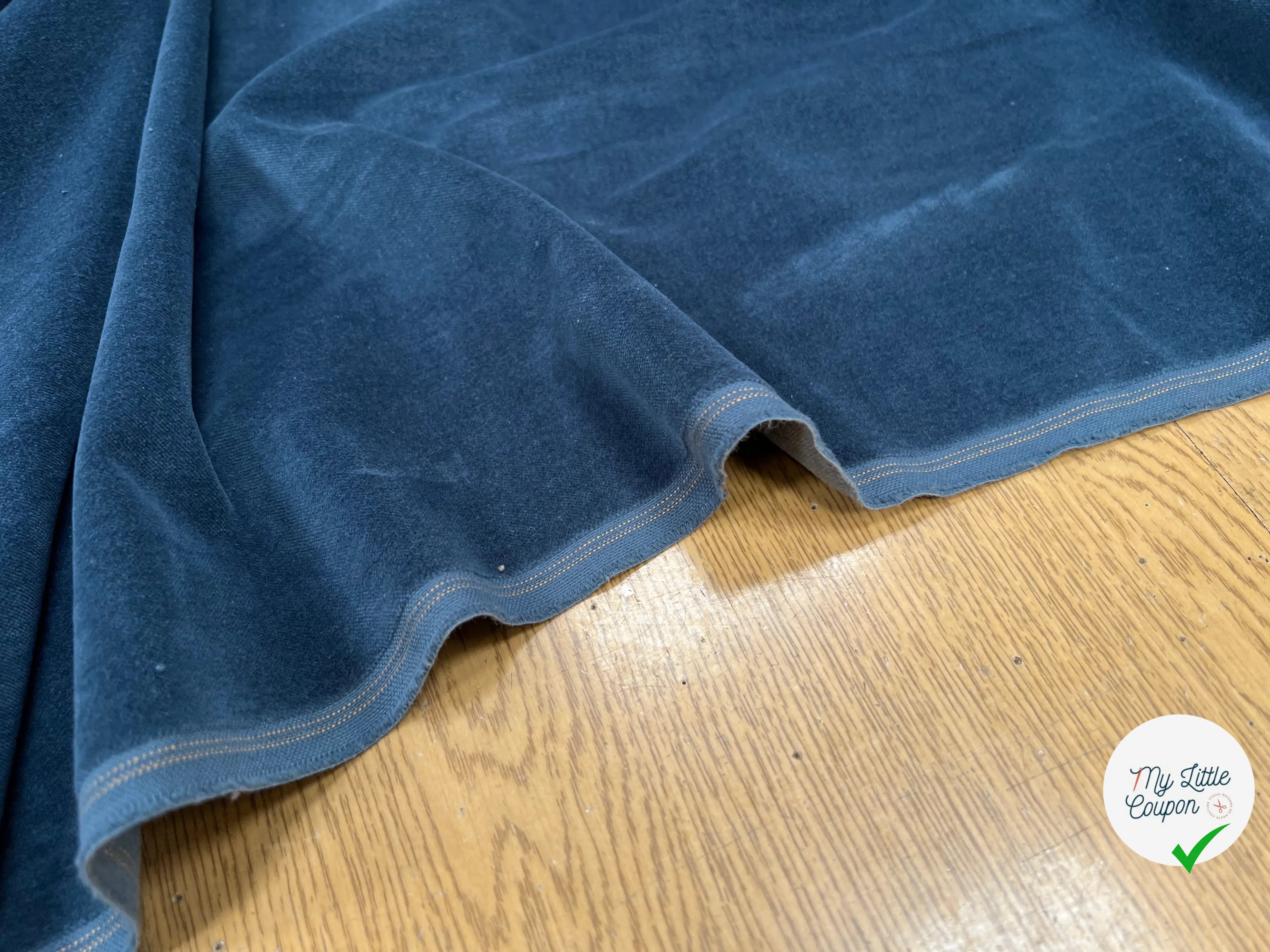 VELOURS LISSE COTON BLEU ITALIEN - My Little Coupon