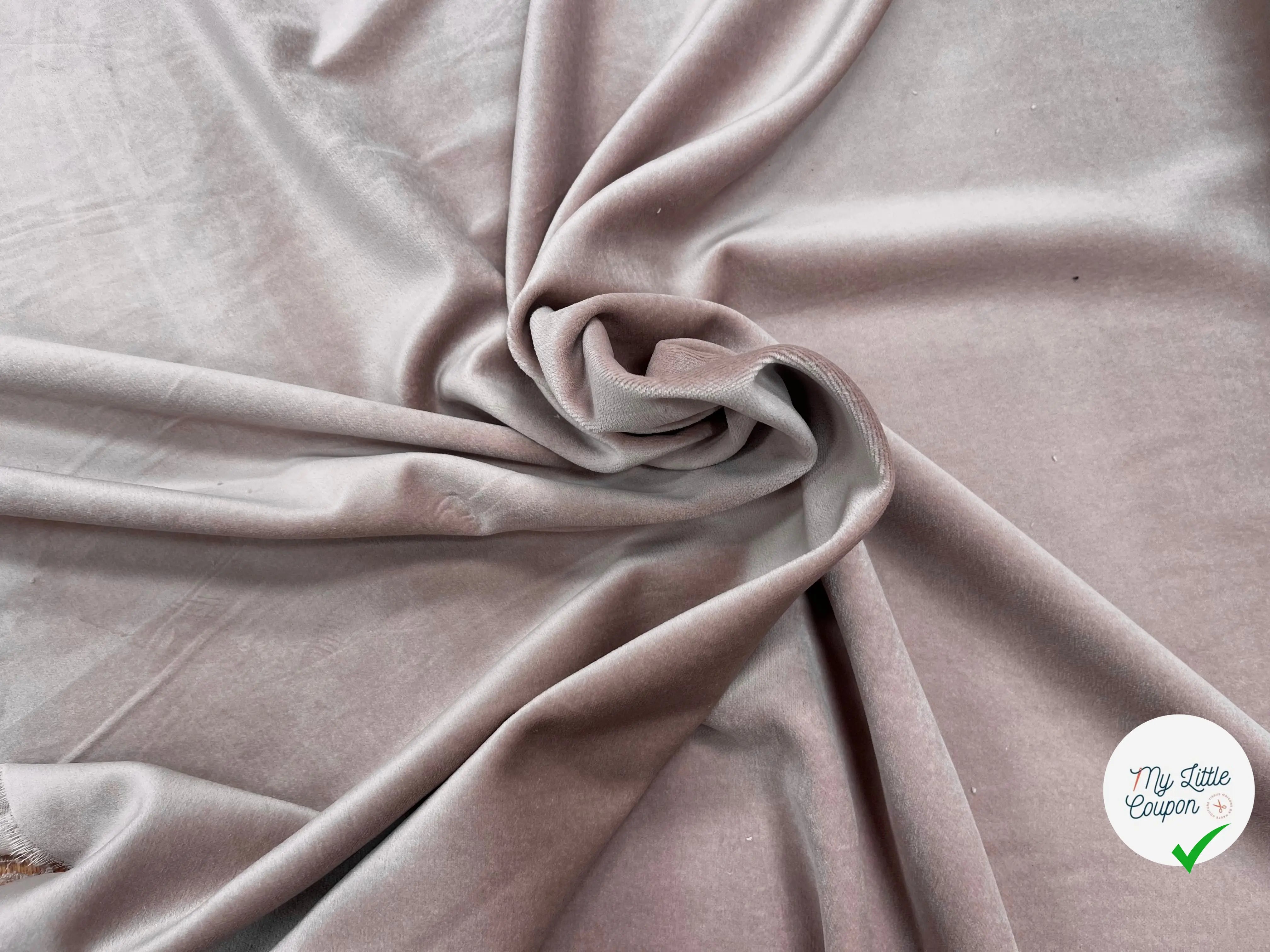 VELOURS LISSE COTON ROSE PALE ITALIEN - My Little Coupon