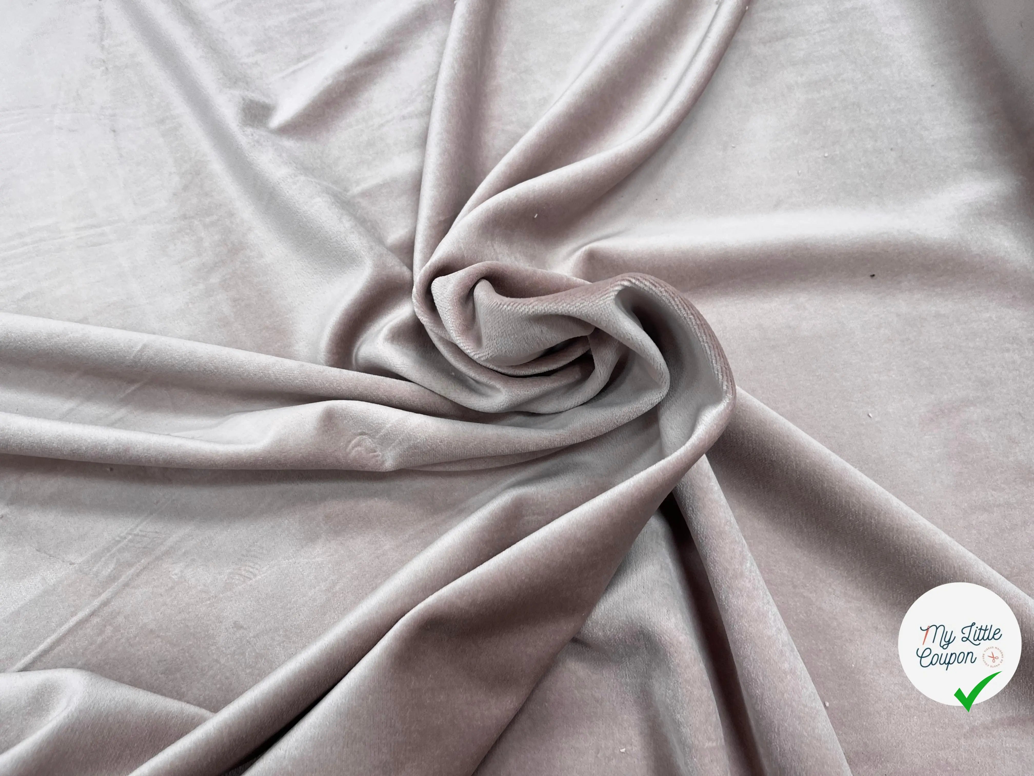 VELOURS LISSE COTON ROSE PALE ITALIEN - My Little Coupon