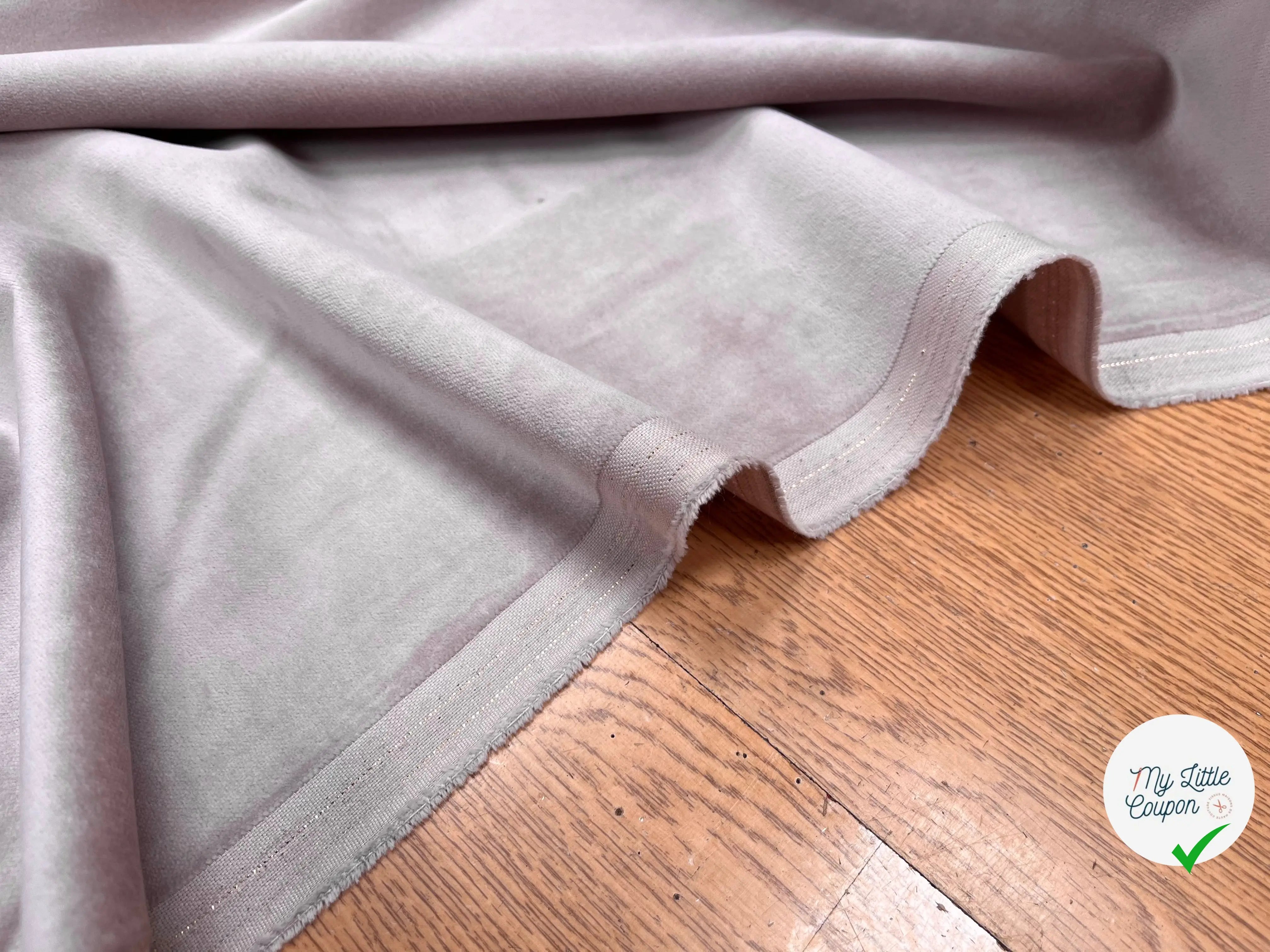 VELOURS LISSE COTON ROSE PALE ITALIEN - My Little Coupon
