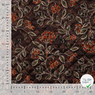 VELOURS MATELASSÉ LOSANGES FLEURS ET FEUILLES BRUN FONCÉ - échelle en cm