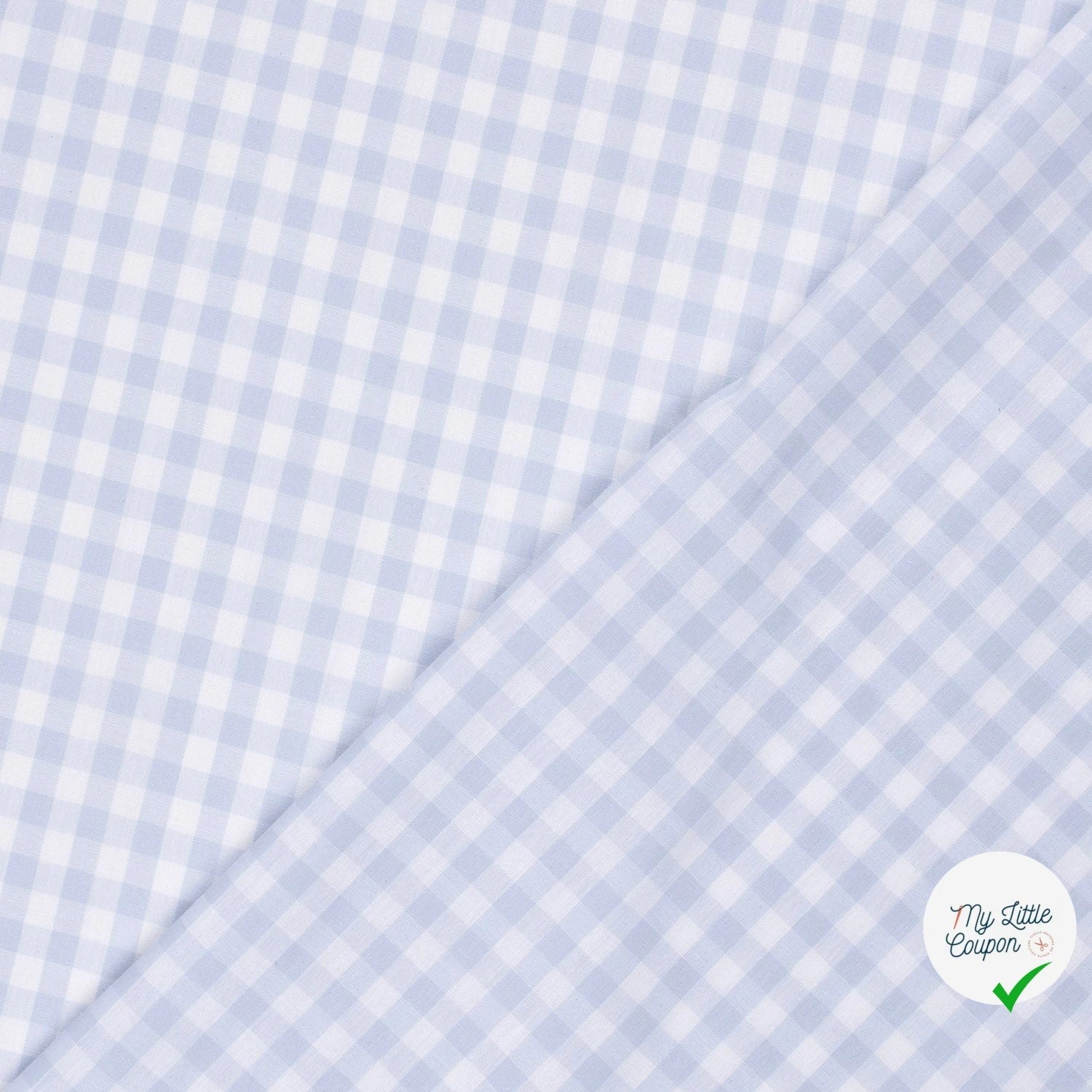 VICHY CARREAUX MOYENS COTON BLEU BÉBÉ - My Little Coupon