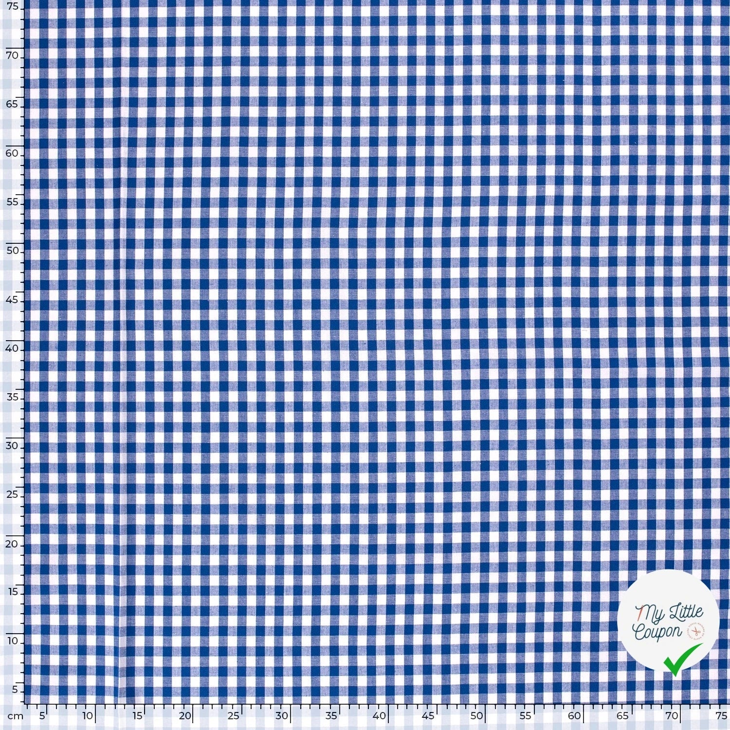 VICHY CARREAUX MOYENS COTON COBALT - My Little Coupon