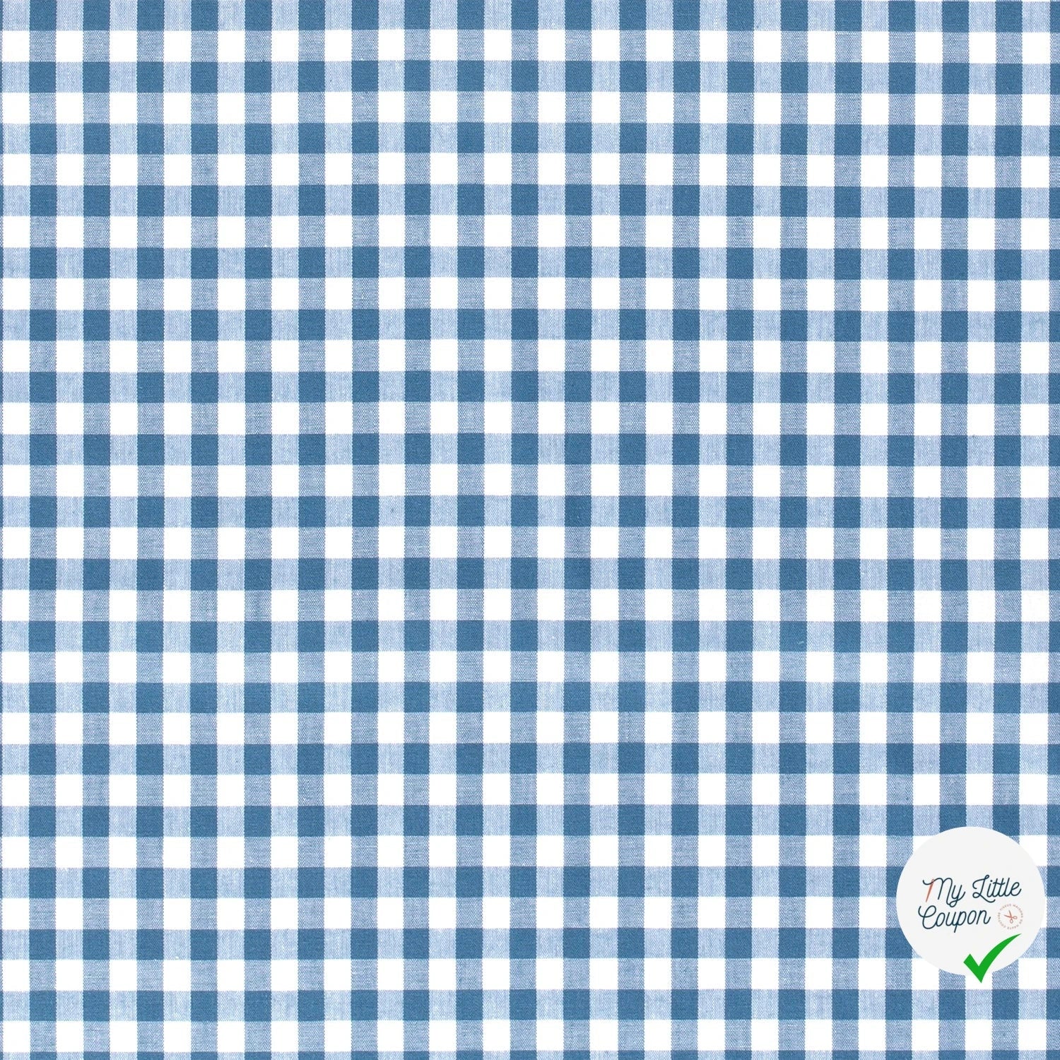VICHY CARREAUX MOYENS COTON INDIGO - My Little Coupon