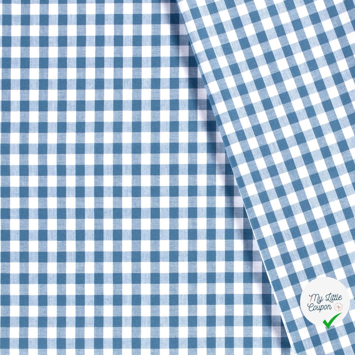 VICHY CARREAUX MOYENS COTON INDIGO - My Little Coupon