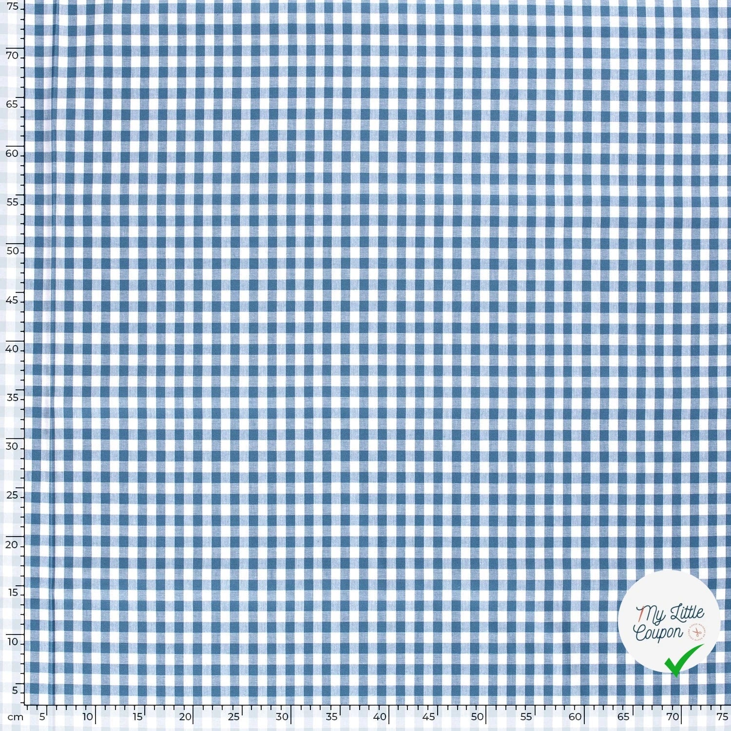 VICHY CARREAUX MOYENS COTON INDIGO - My Little Coupon