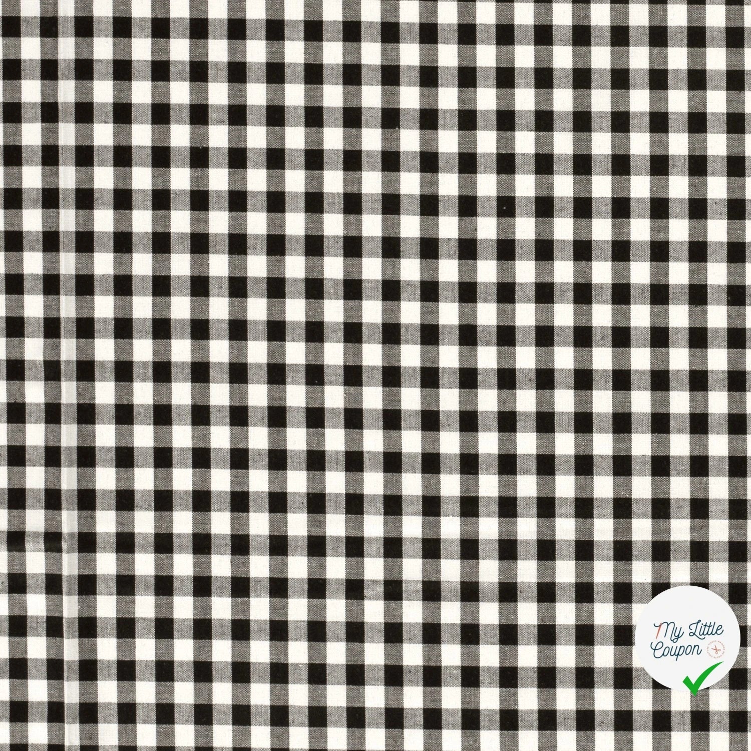 VICHY CARREAUX MOYENS COTON NOIR - My Little Coupon