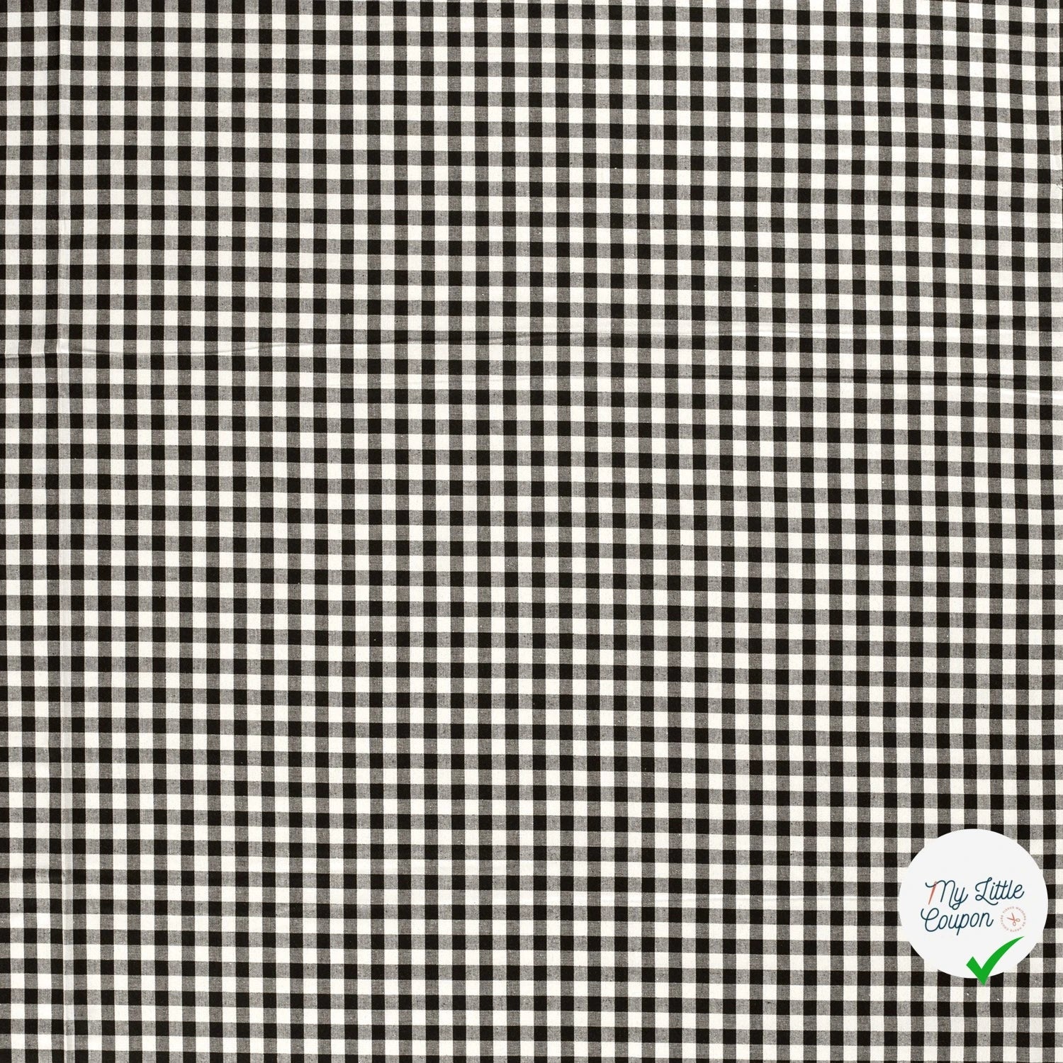 VICHY CARREAUX MOYENS COTON NOIR - My Little Coupon