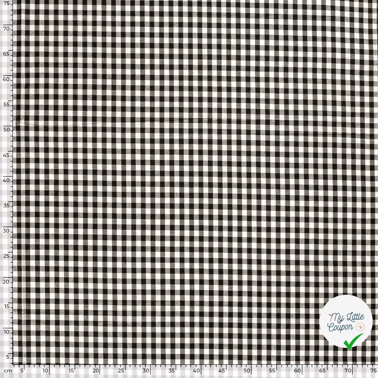 VICHY CARREAUX MOYENS COTON NOIR - My Little Coupon