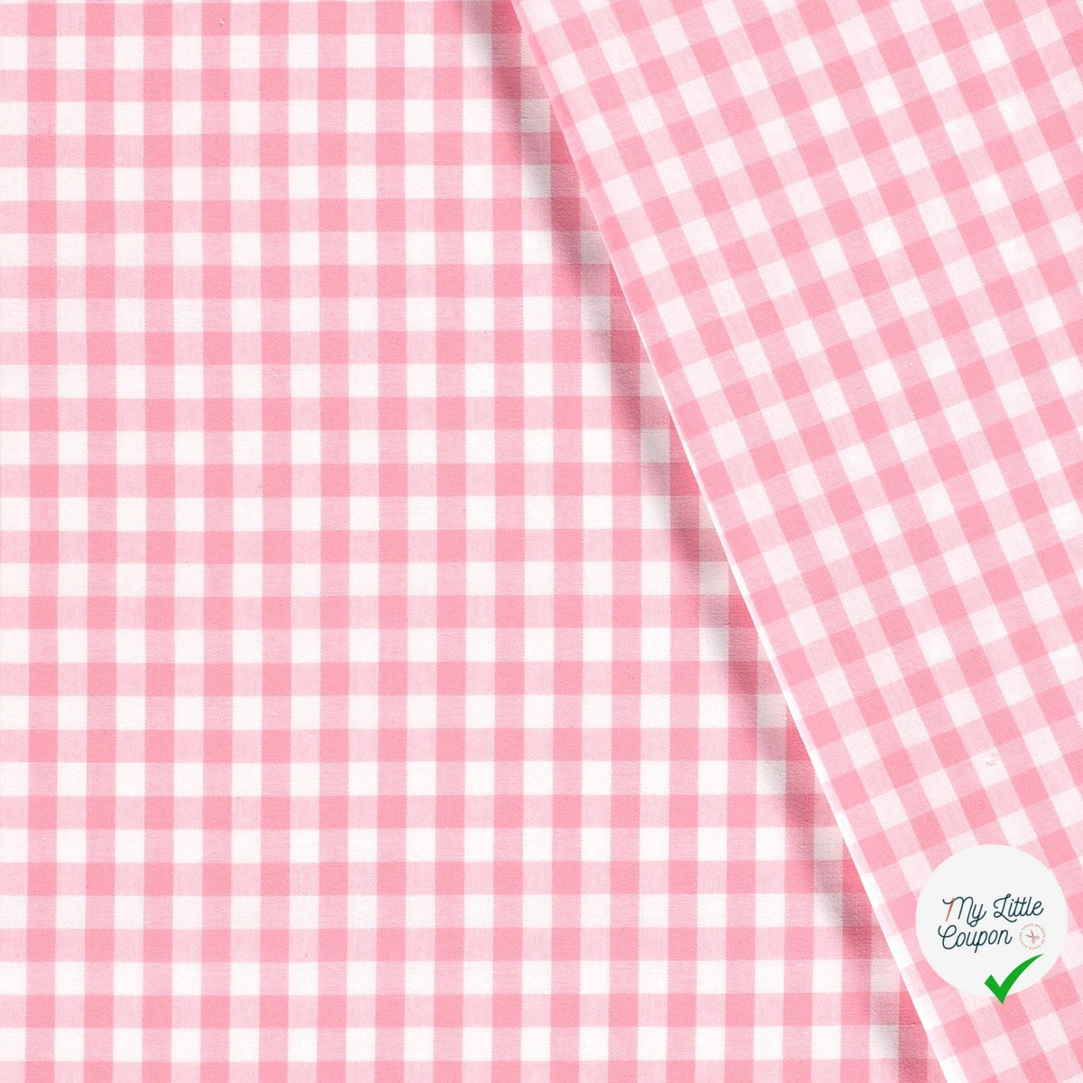 VICHY CARREAUX MOYENS COTON ROSE CLAIR - My Little Coupon