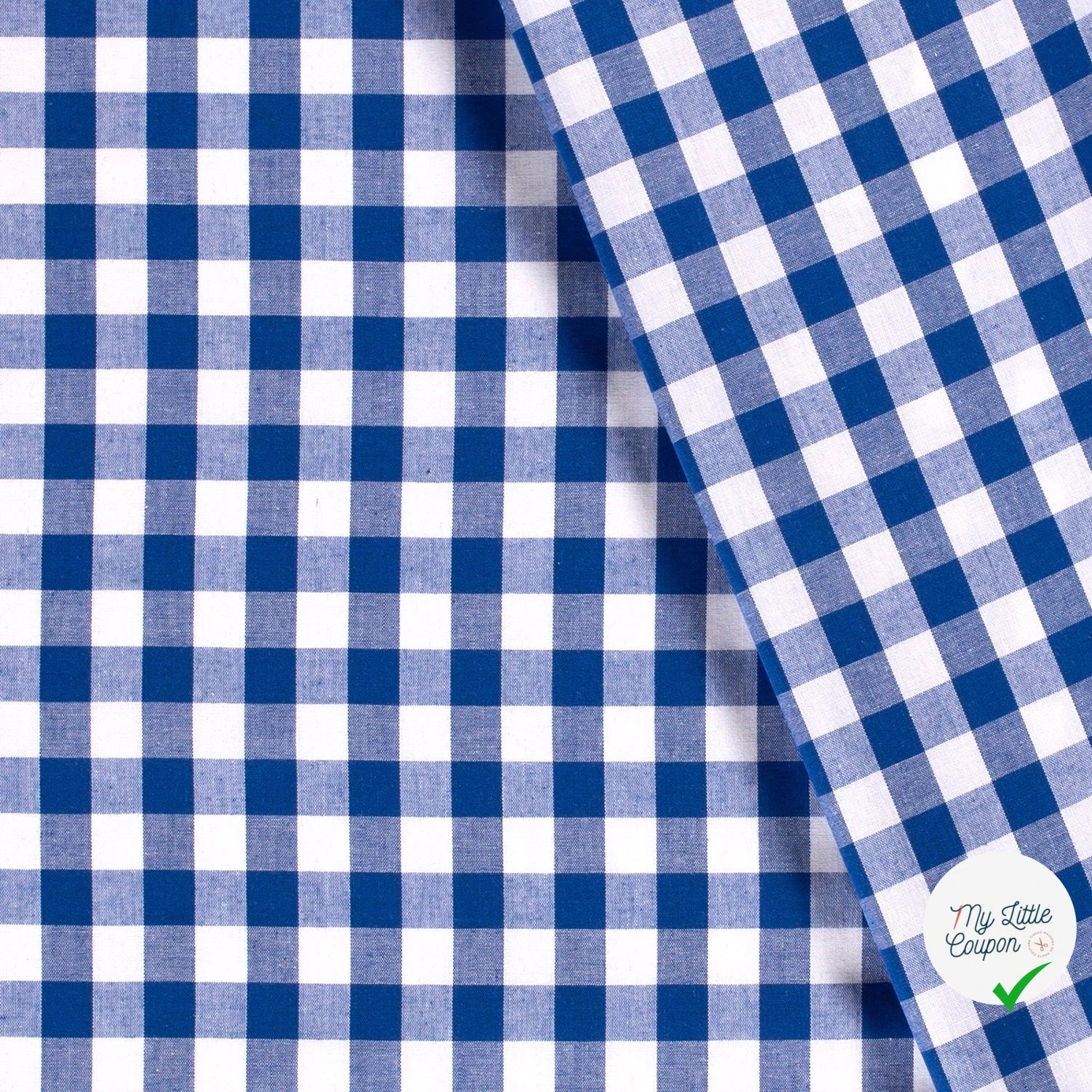 VICHY GROS CARREAUX COTON COBALT - My Little Coupon