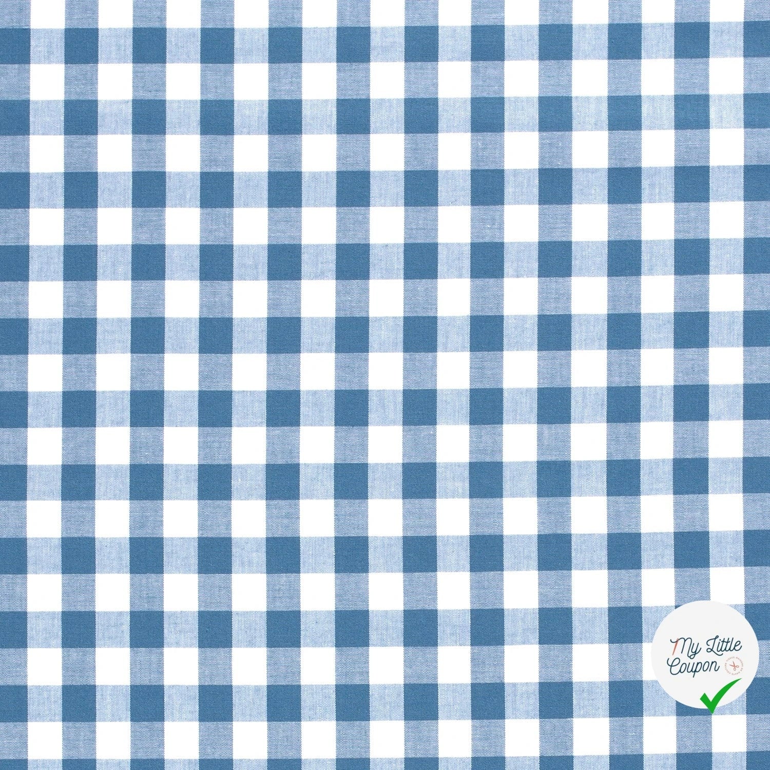 VICHY GROS CARREAUX COTON INDIGO - My Little Coupon