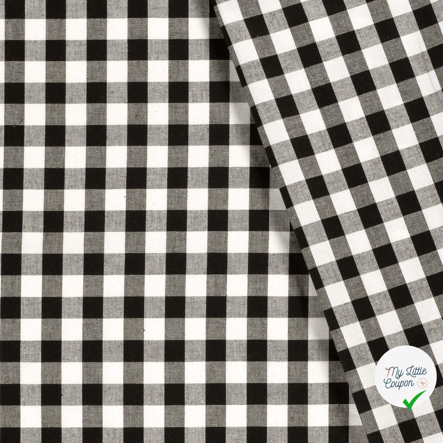 VICHY GROS CARREAUX COTON NOIR - My Little Coupon