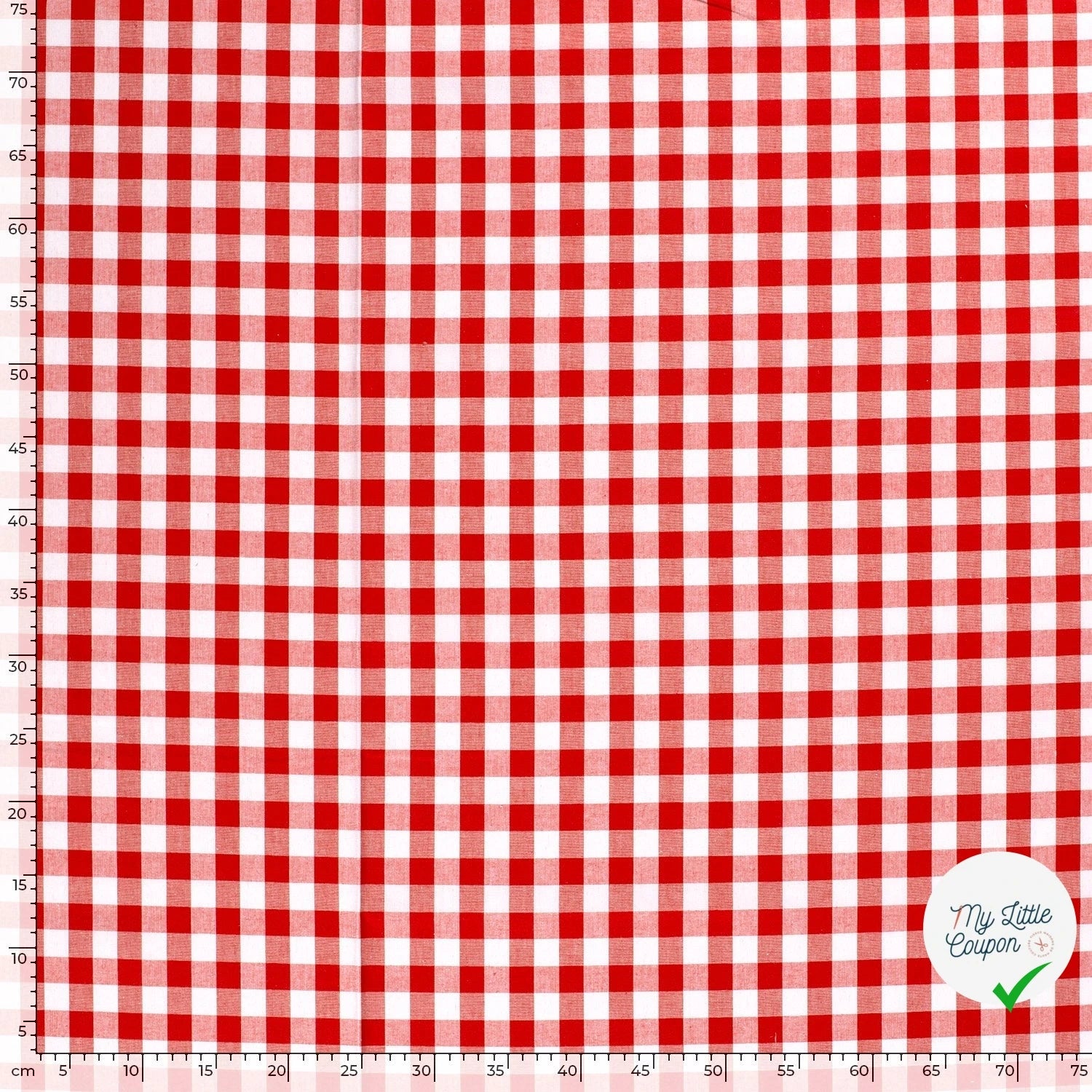 VICHY GROS CARREAUX COTON ROUGE - My Little Coupon