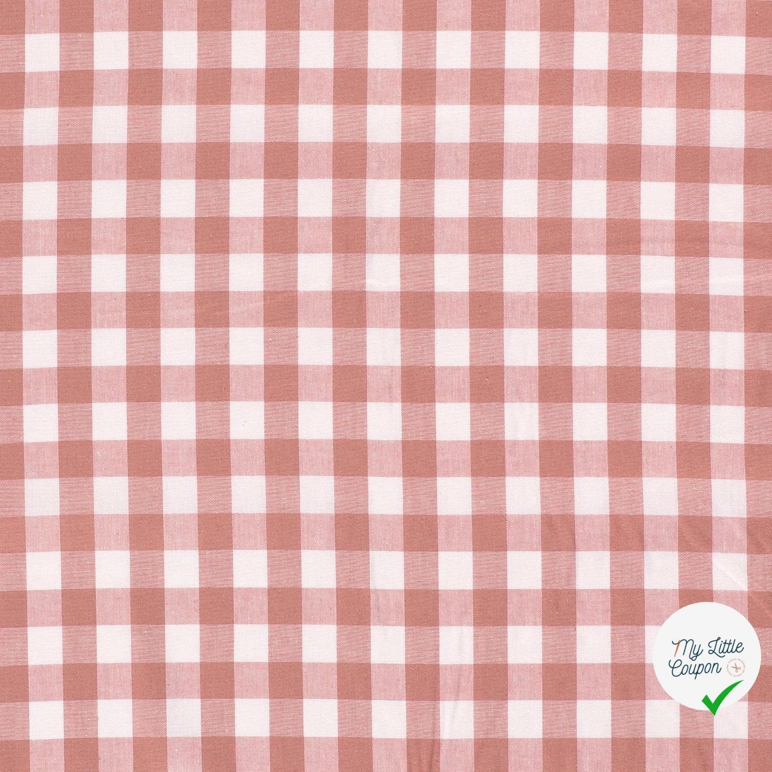 VICHY GROS CARREAUX COTON VIEUX ROSE - My Little Coupon