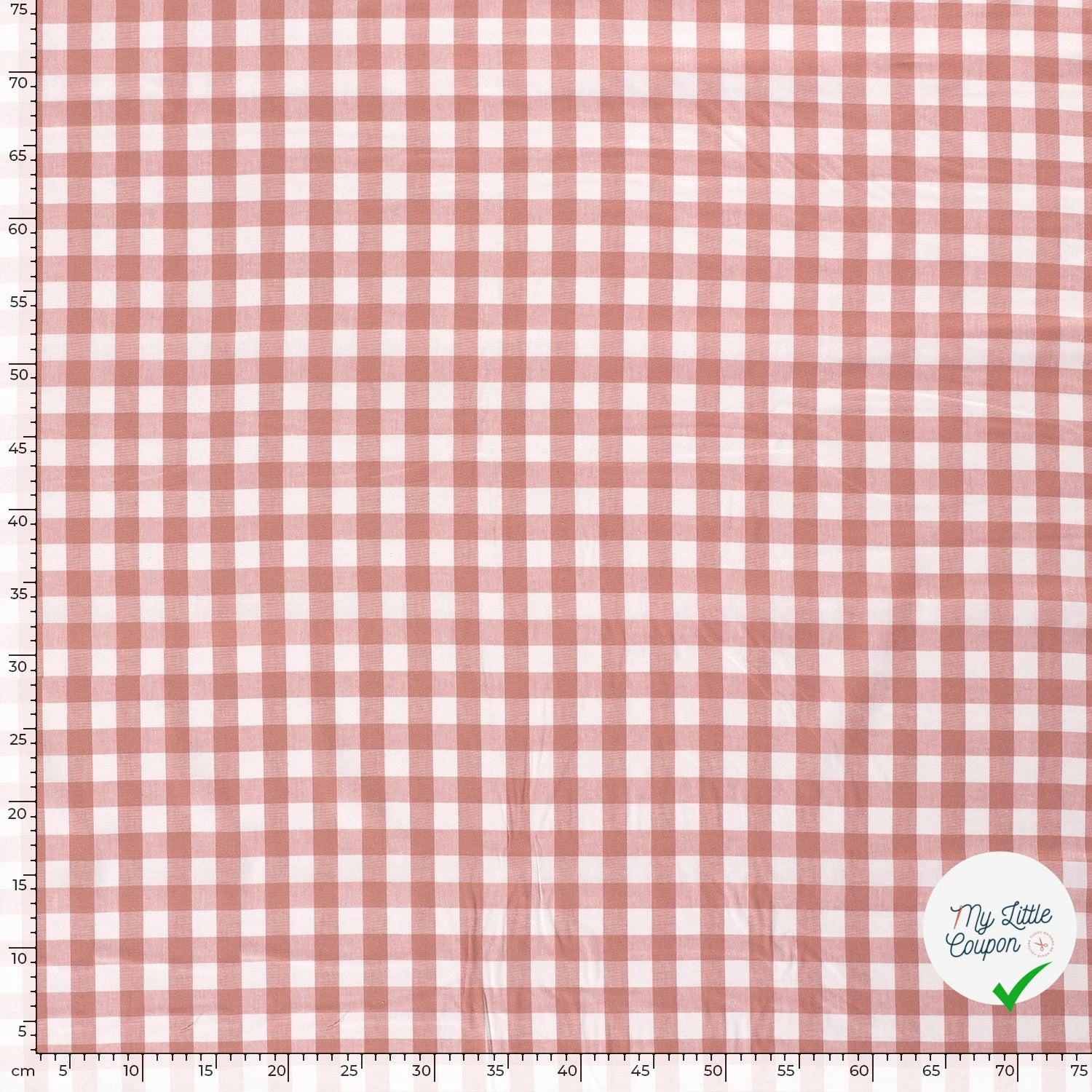 VICHY GROS CARREAUX COTON VIEUX ROSE - My Little Coupon