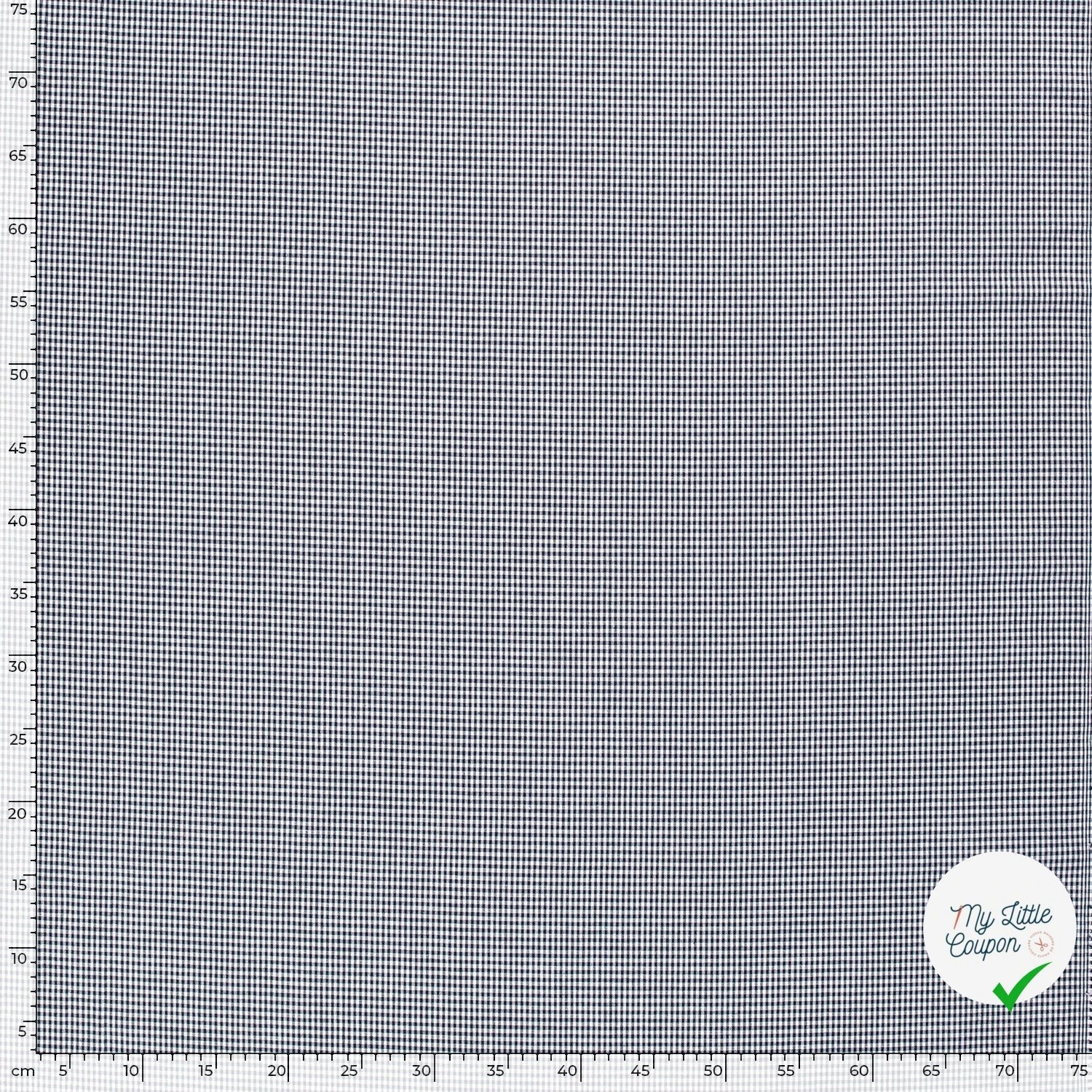 VICHY MINI CARREAUX COTON BLEU MARINE - My Little Coupon